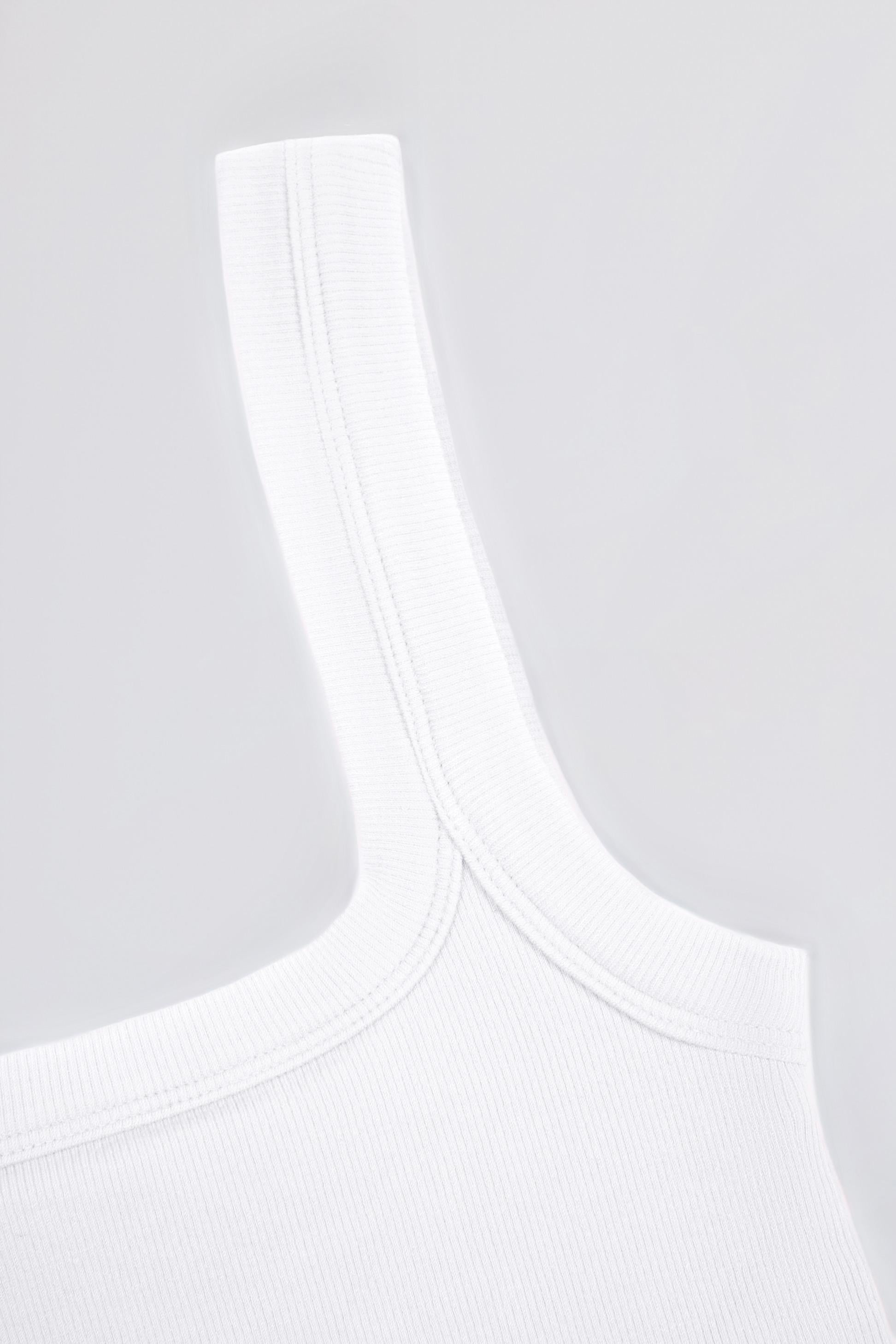 Seamless Soft Rib Square-neck Tank Top In White
