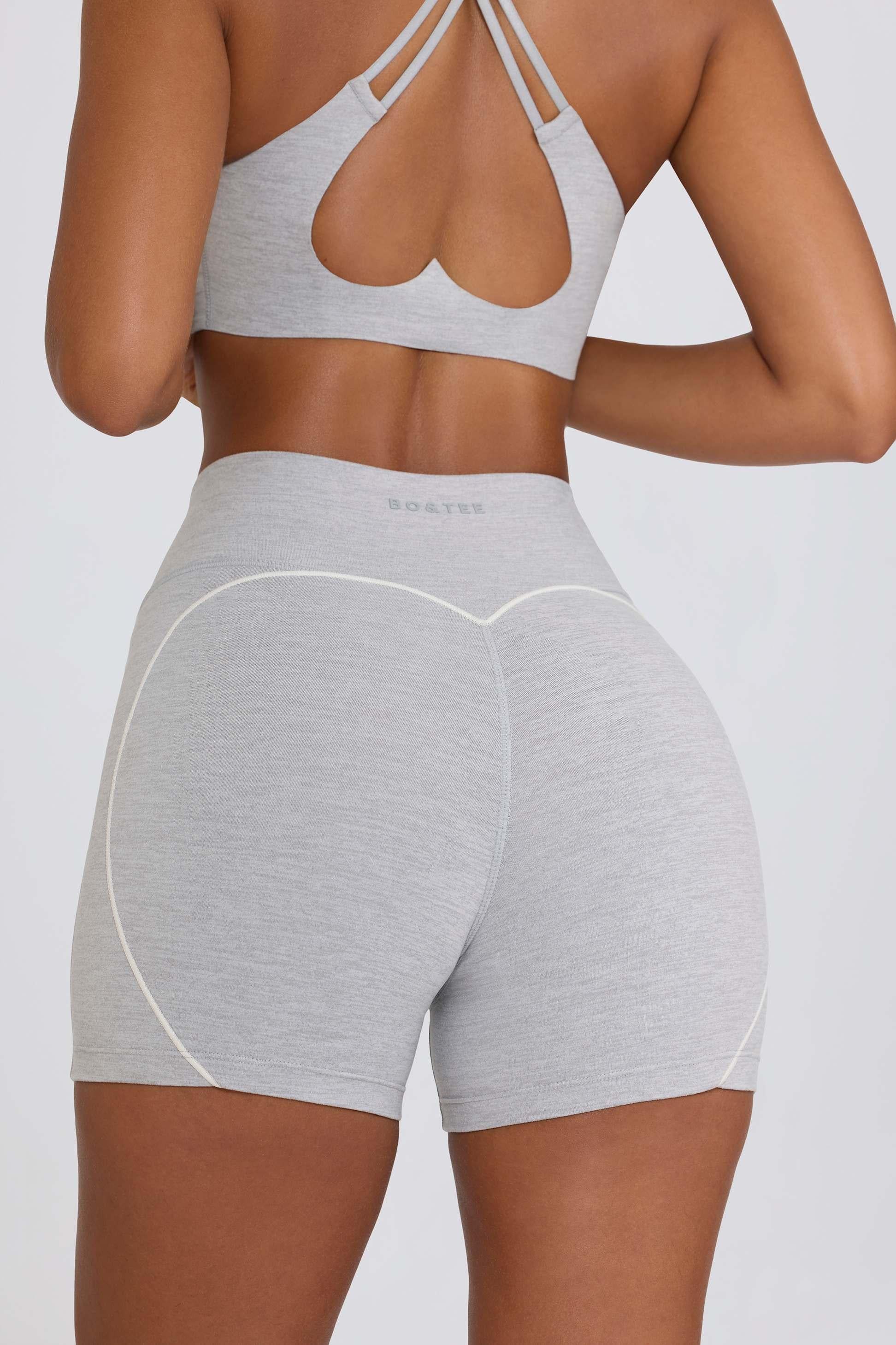 Soft Active Mini Shorts In Grey Marl