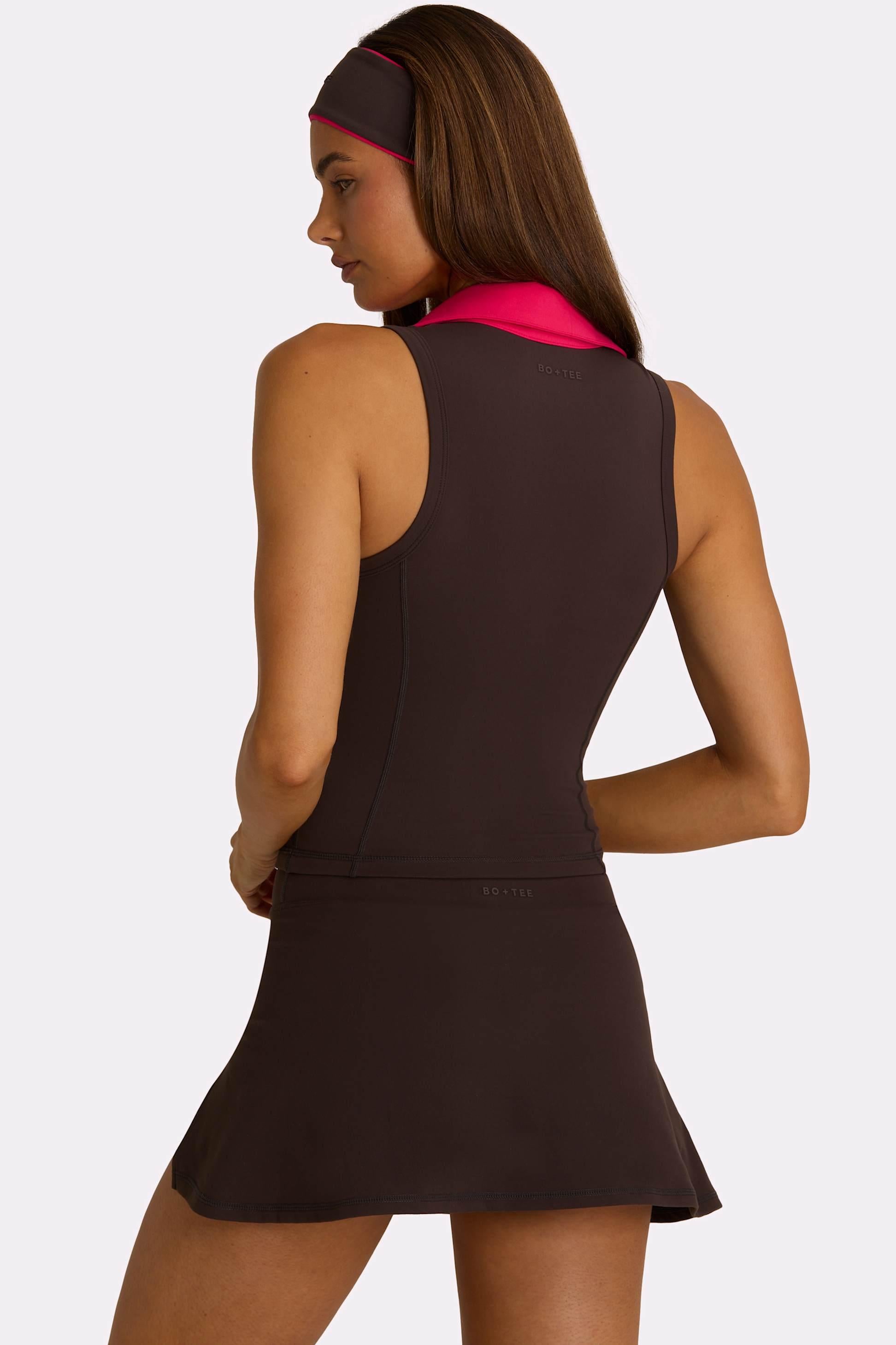 Soft Active Collared Tank Top In Truffle