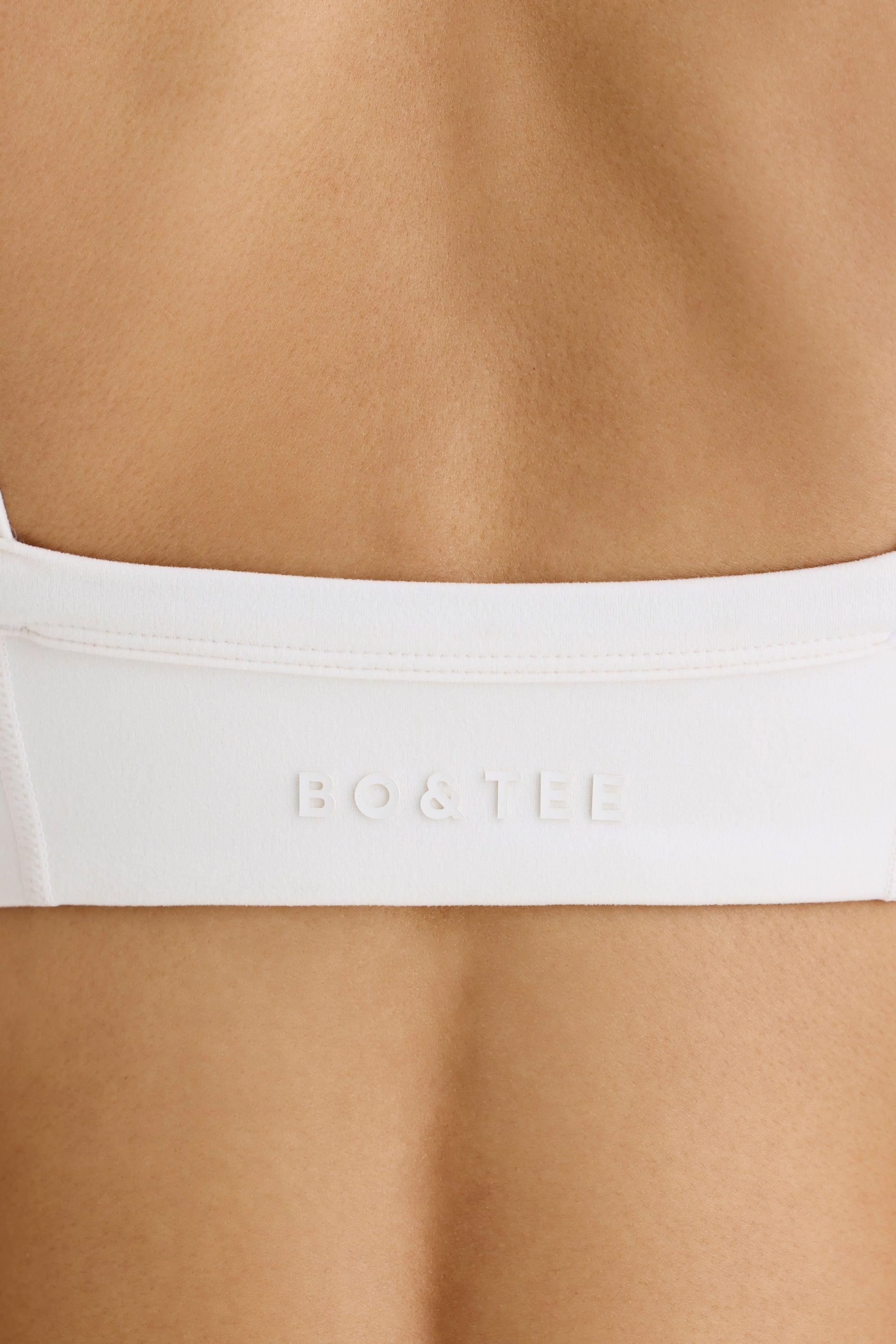 Soft Active Contrast-trim Sports Bra In White