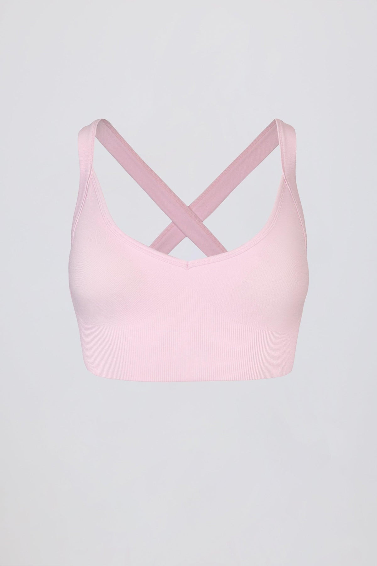 เสื้อสปอร์ตบราแบบไม่มีรอยต่อ Super Sculpt สีชมพูอ่อน