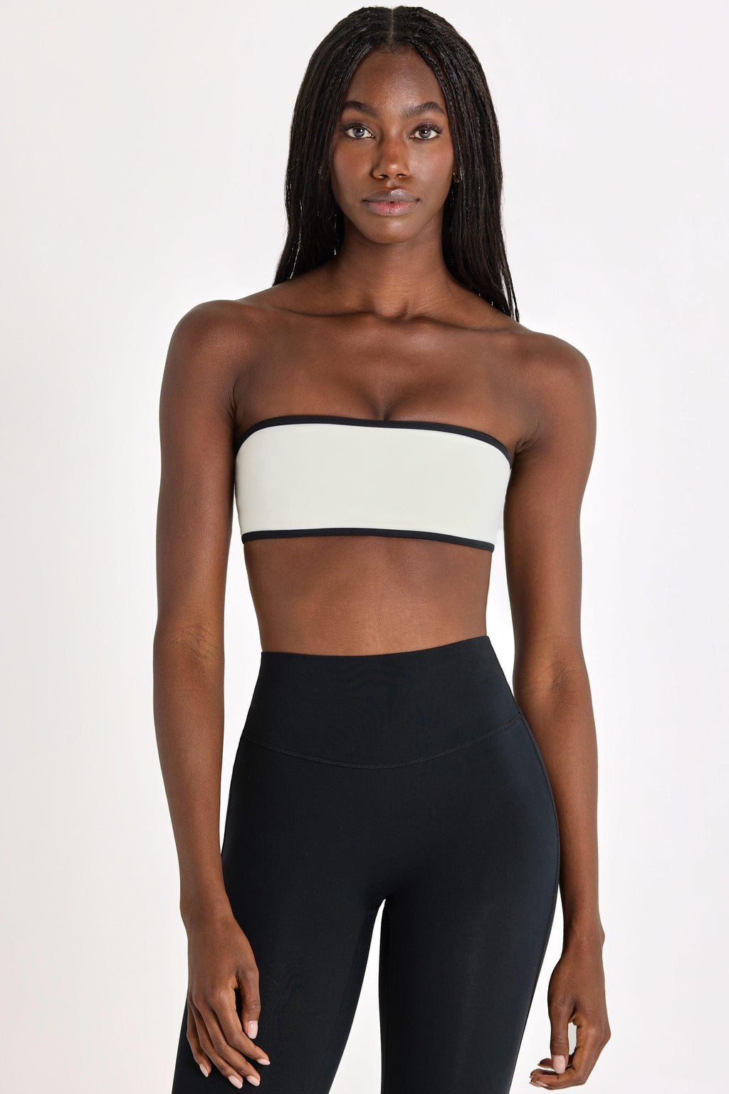 Soft Active Bandeau Sports Bra In Ivory