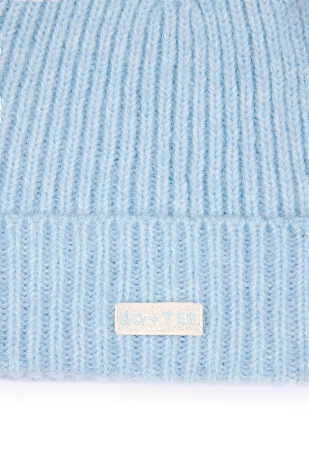 Ribbed Knit Beanie Hat In Powder Blue