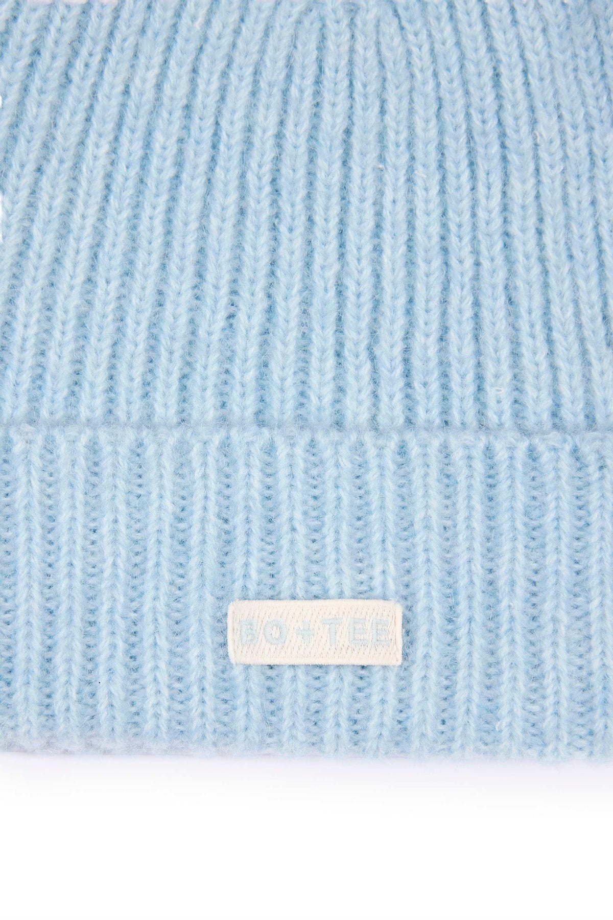 Ribbed Knit Beanie Hat In Powder Blue