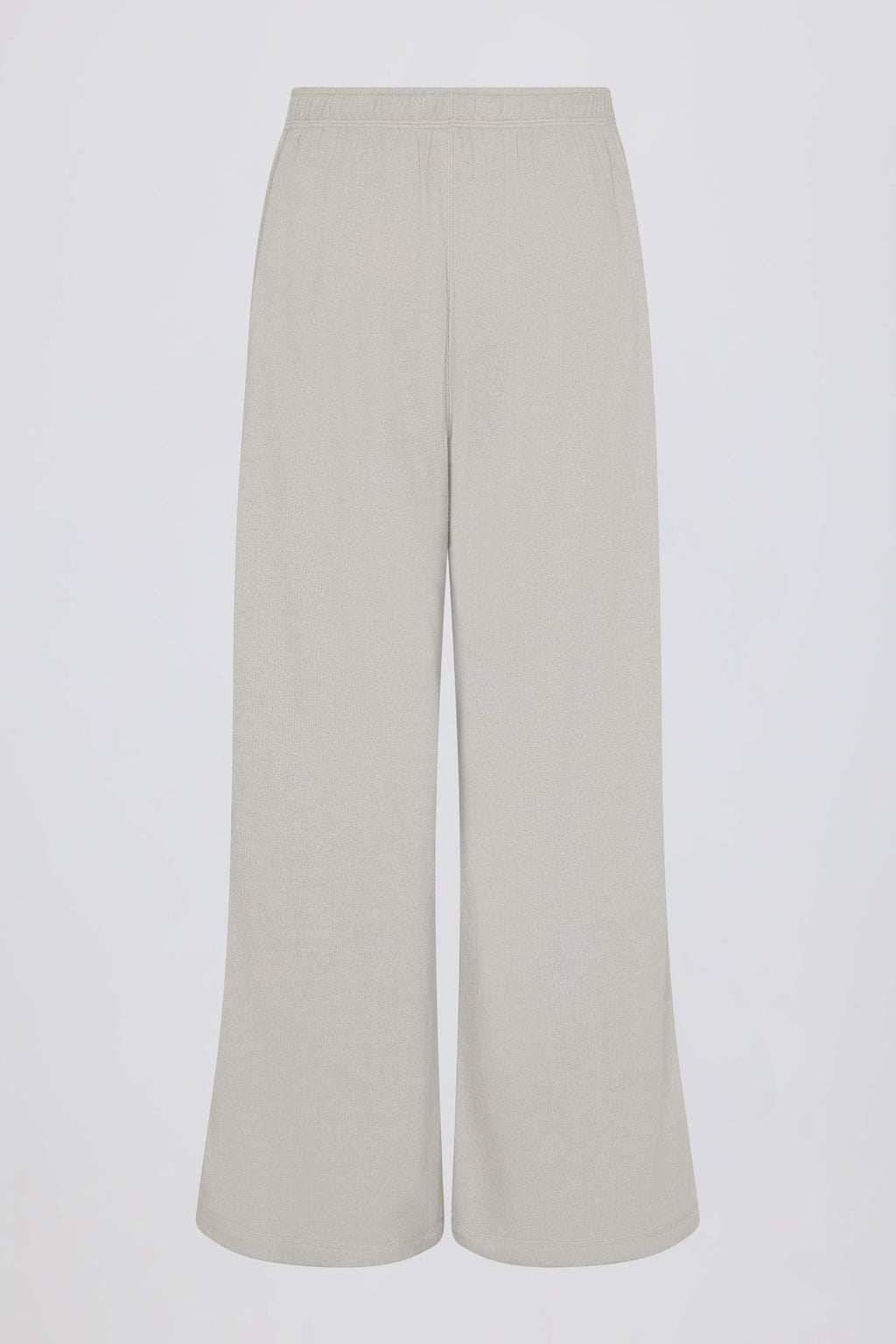 Textured Cotton Button Low-rise Wide-leg Joggers In Light Grey