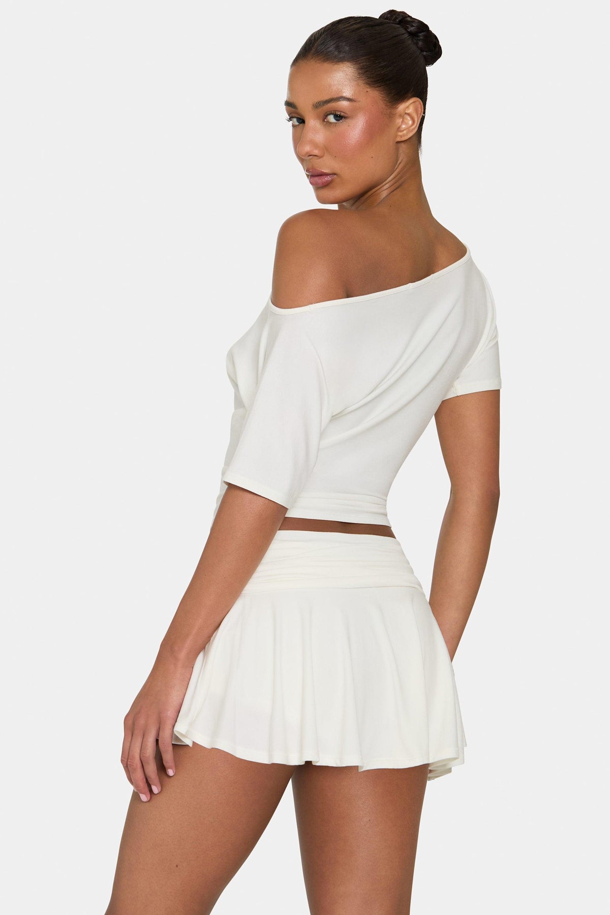 Buttercloud™ Slouchy Off-shoulder Top In Coconut