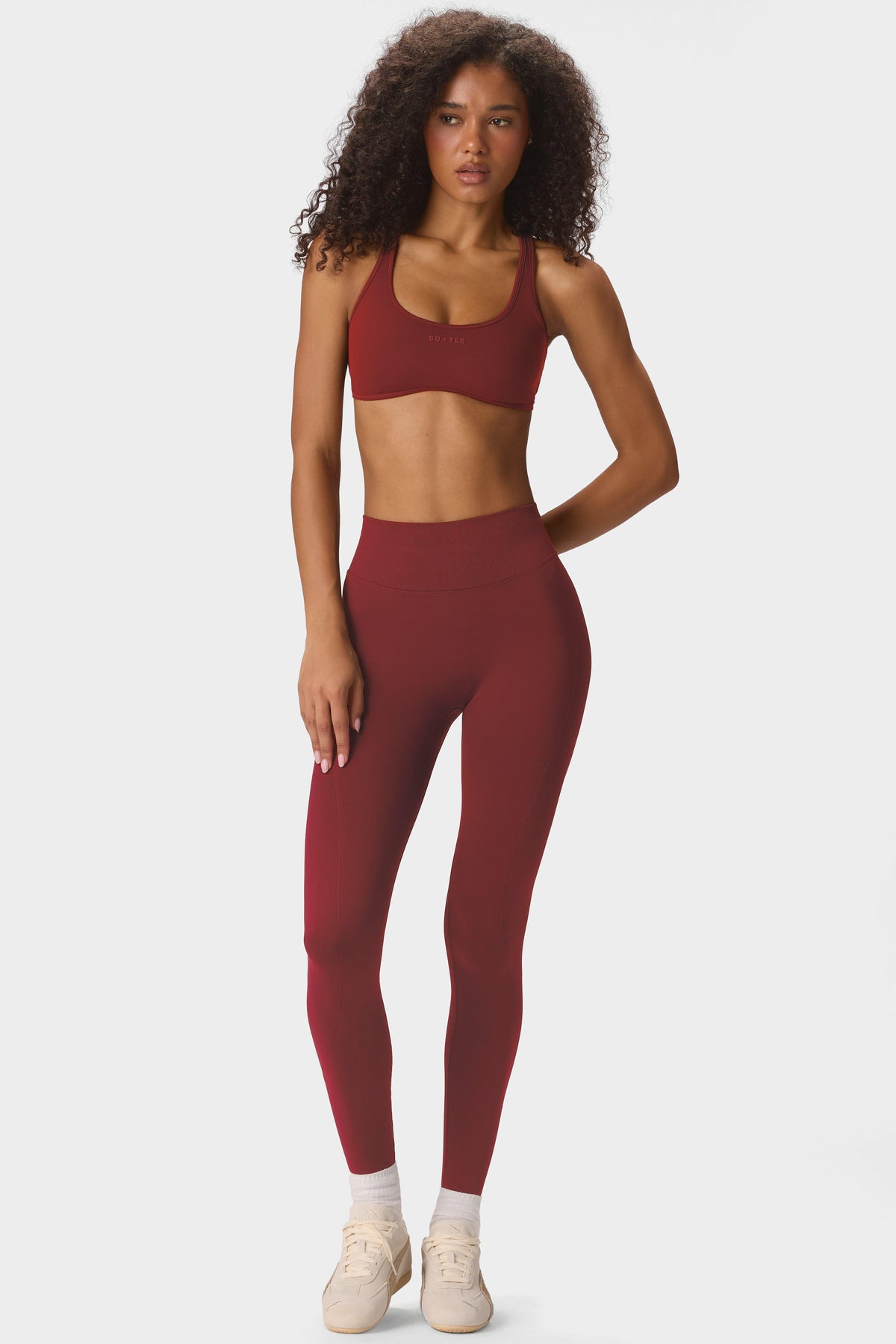 Soft Active Low-impact Sports Bra In Dark Cherry