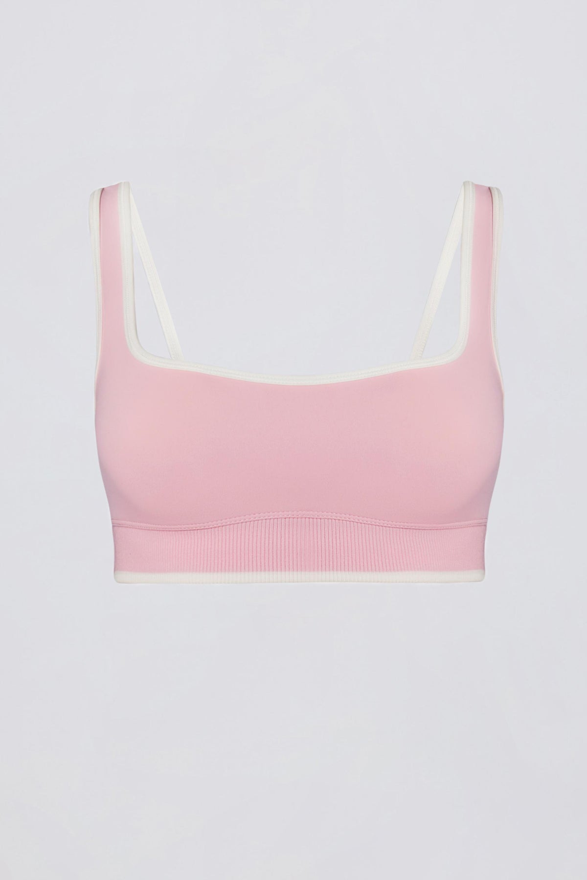 Soft Active Contrast Sports Bra In Powder Pink