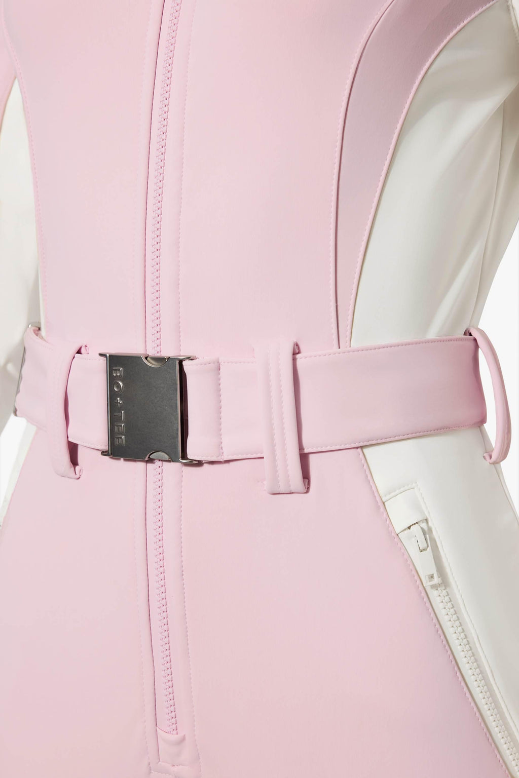 Waterproof Hooded Fitted Ski Suit In Powder Pink