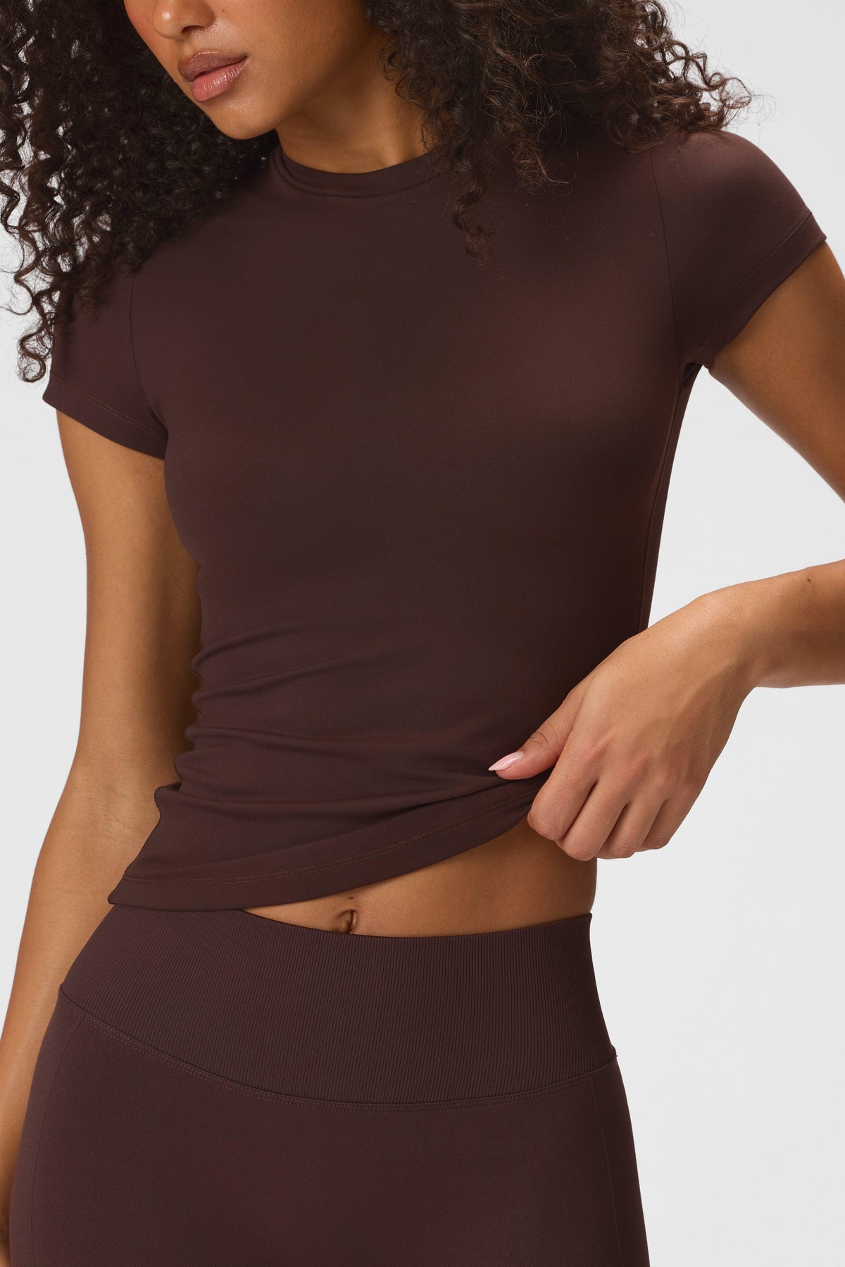 Soft Active Short Sleeve Top in Espresso