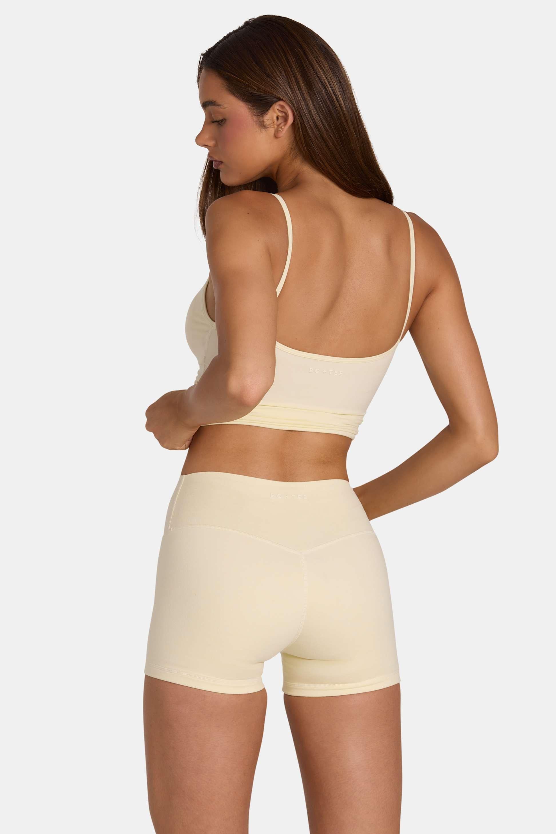 Soft Active Mini Shorts In Lemon Marl