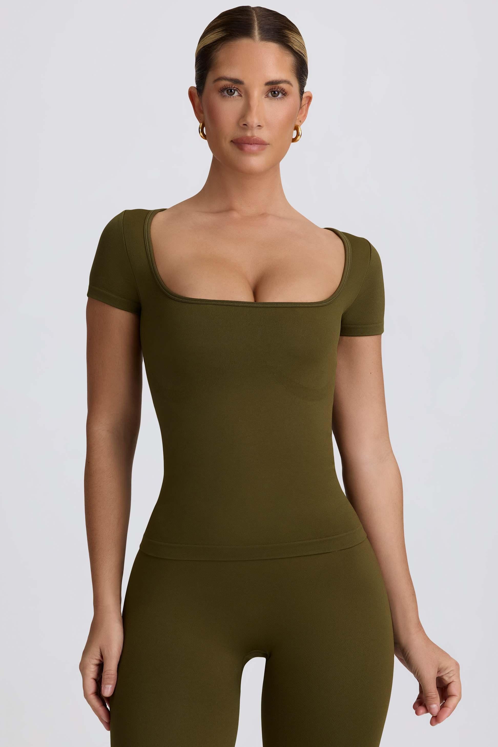 Super Sculpt Seamless T-shirt In Dark Green