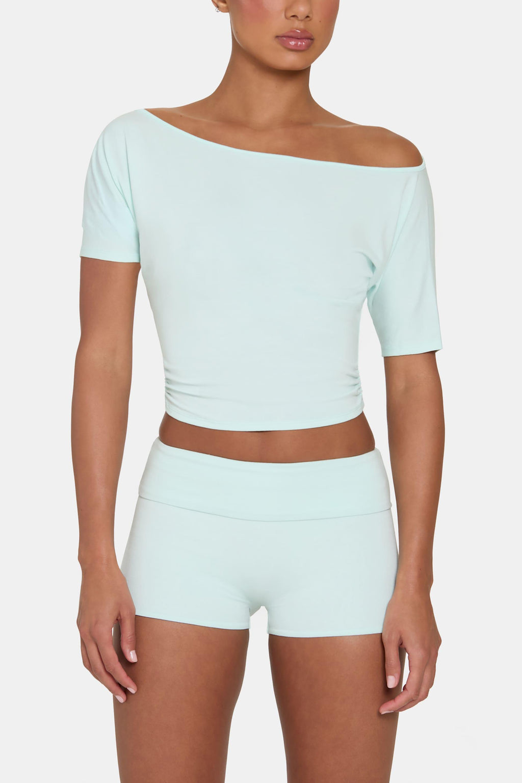 Buttercloud™ Mini Foldover Shorts In Peppermint