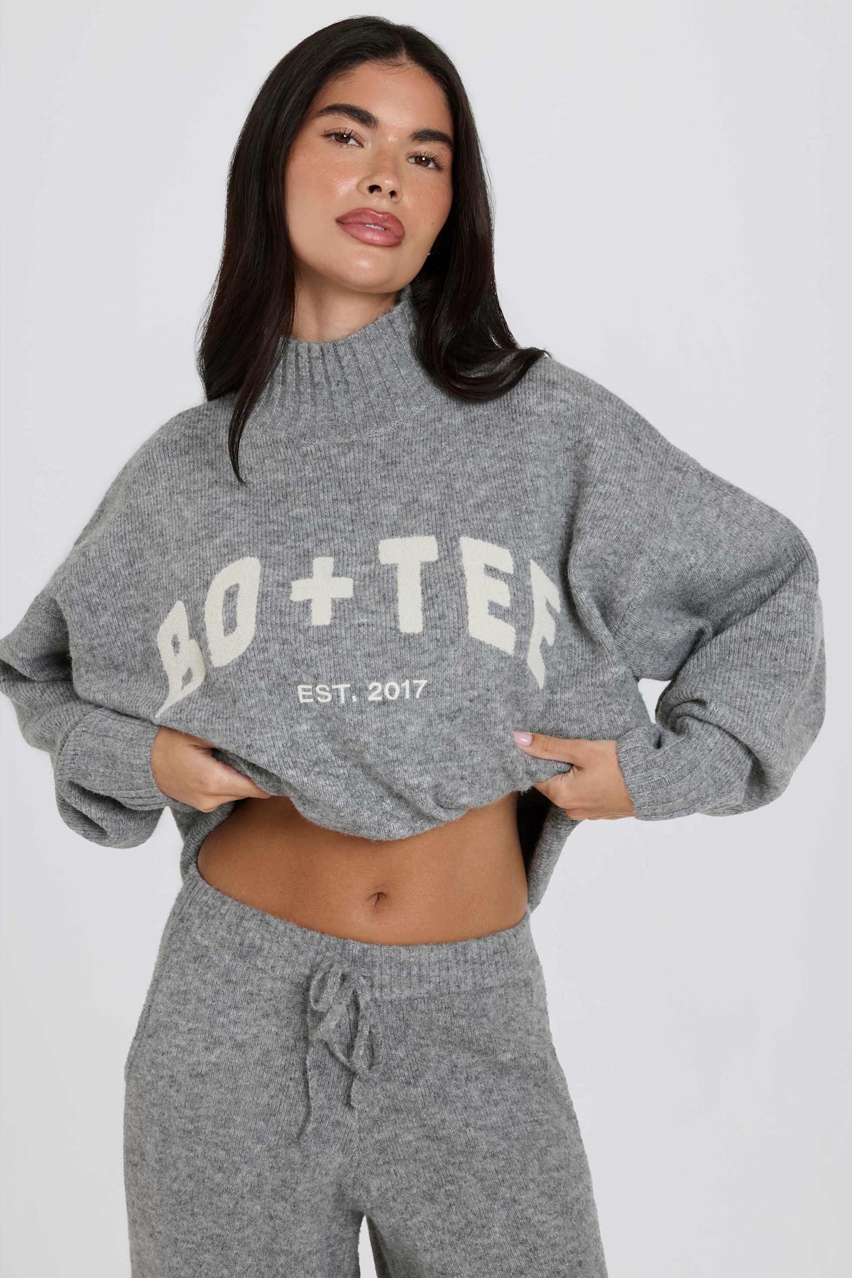 Soft Knit Oversized Jumper In Grey