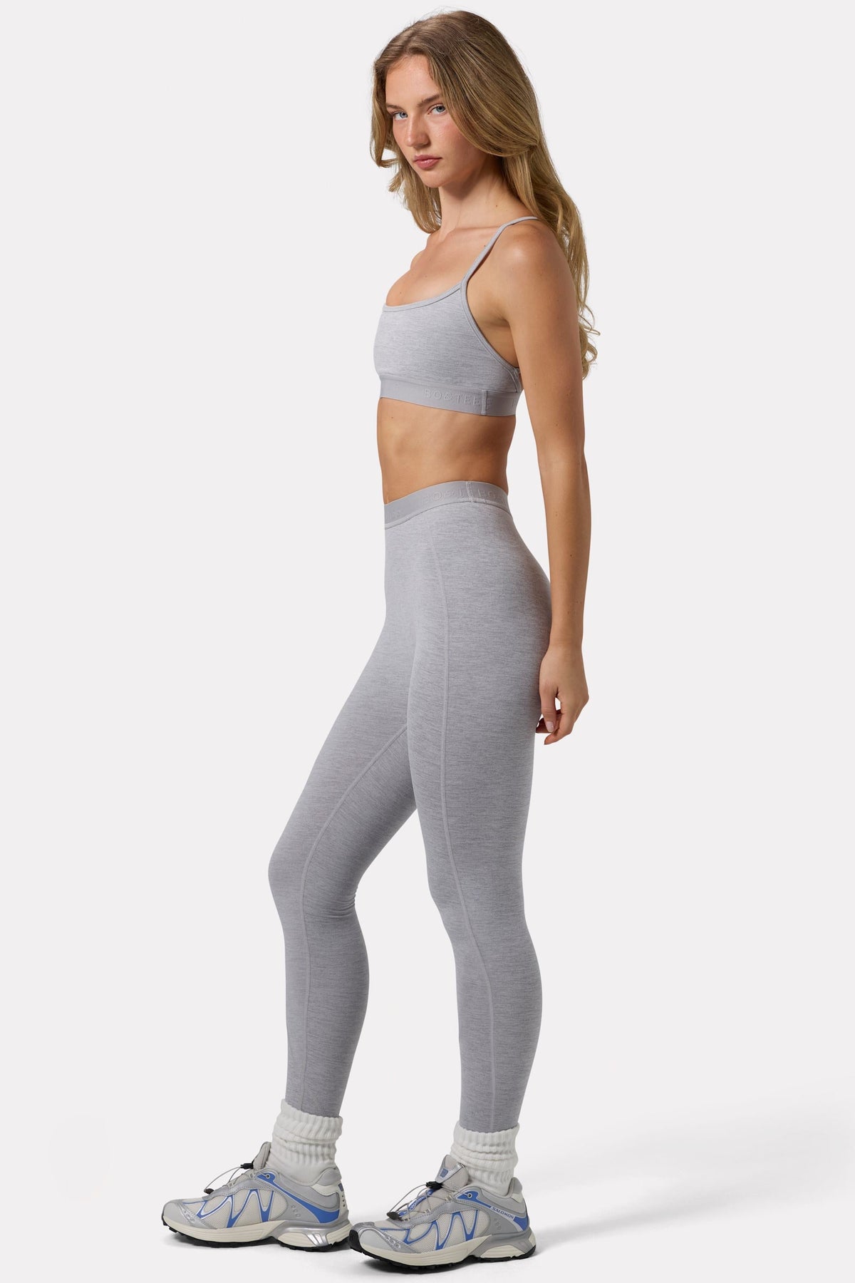Soft Active Leggings In Grey Marl