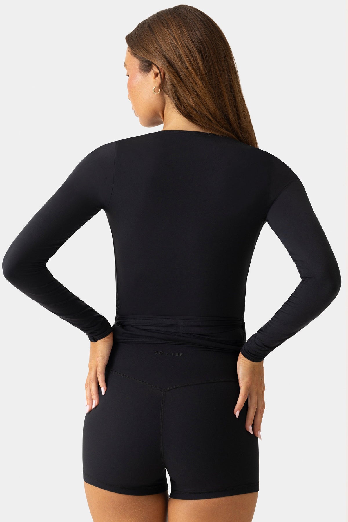 Soft Jersey Wrap Top In Black