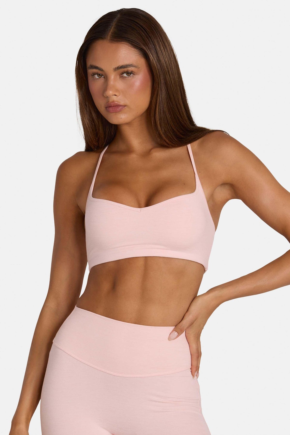 Soft Active Low-impact Sports Bra In Blush Marl