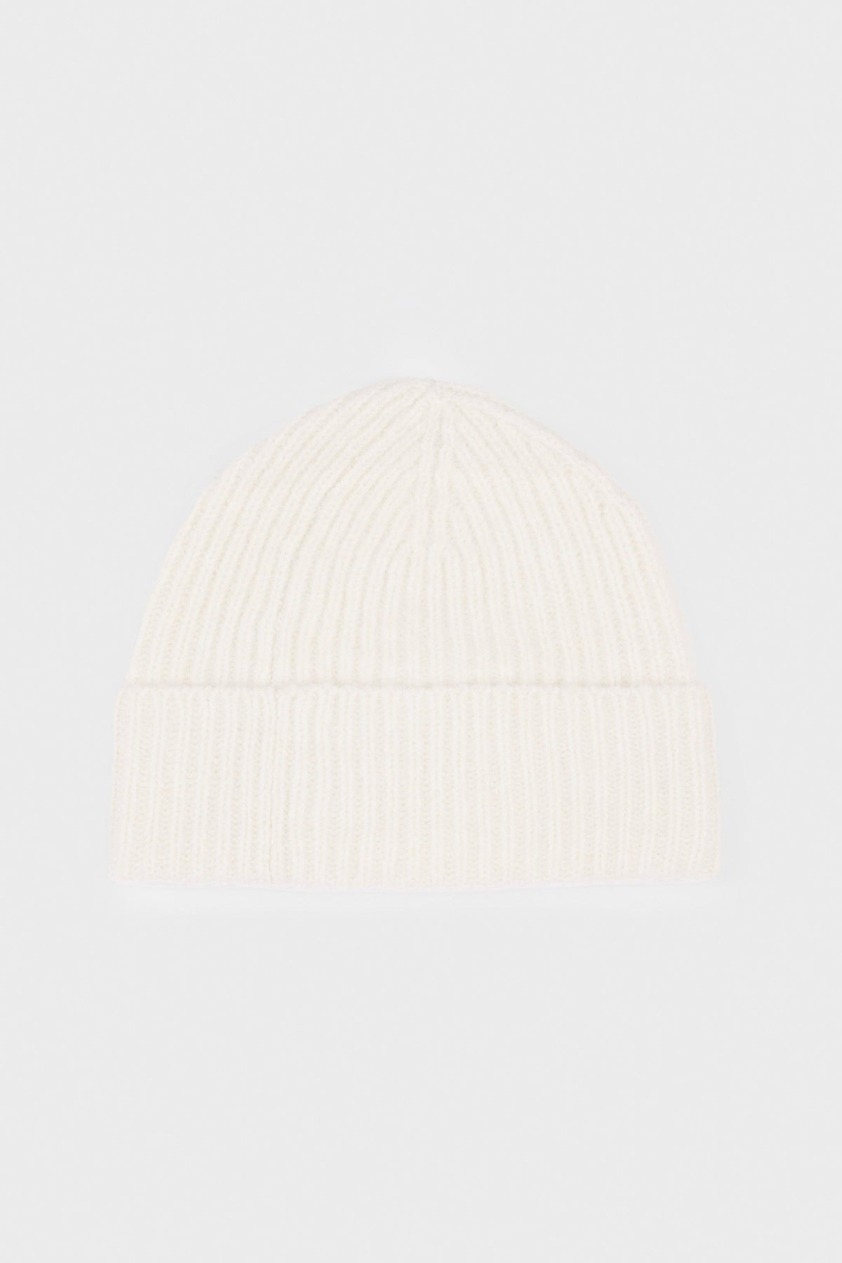 Ribbed Knit Beanie Hat In Ivory