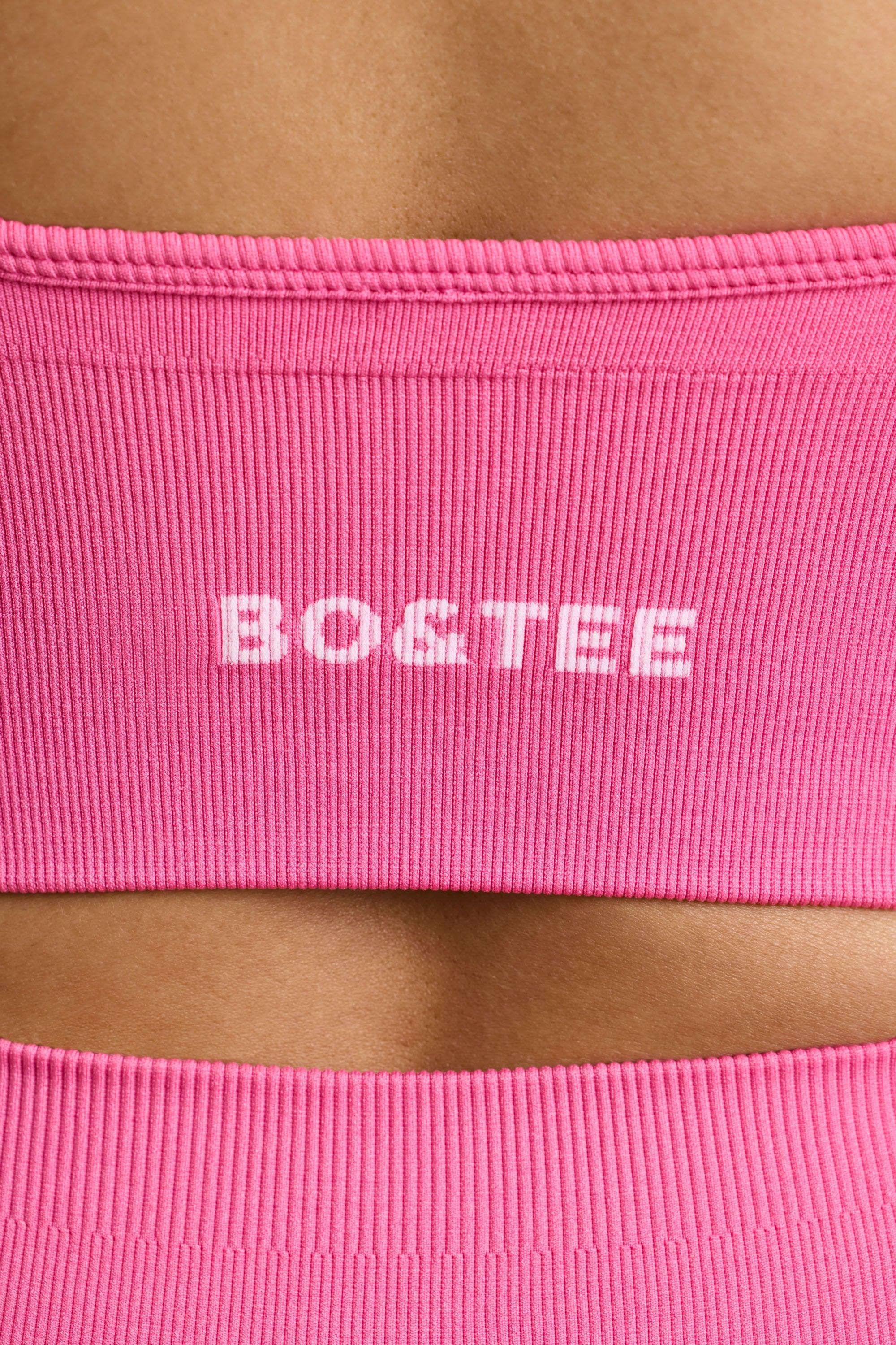 Define Luxe V-neck Sports Bra In Hot Pink