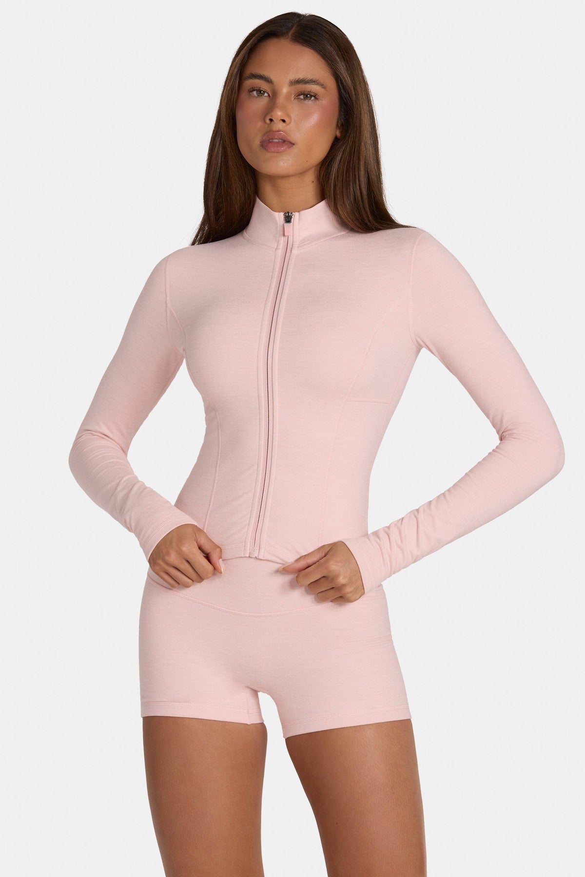 เสื้อแจ็คเก็ตซิปอัพอ่อนนุ่มสีบลัชมาร์ล