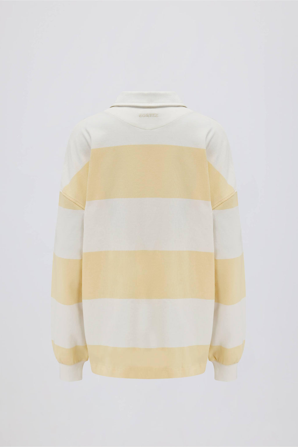 เสื้อยืดแขนยาวขนาดใหญ่ลายลาย สีมะนาว