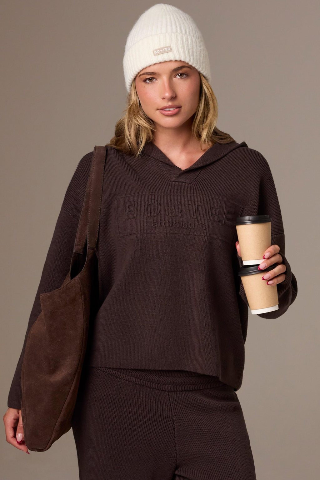 Suede Tote Bag In Espresso