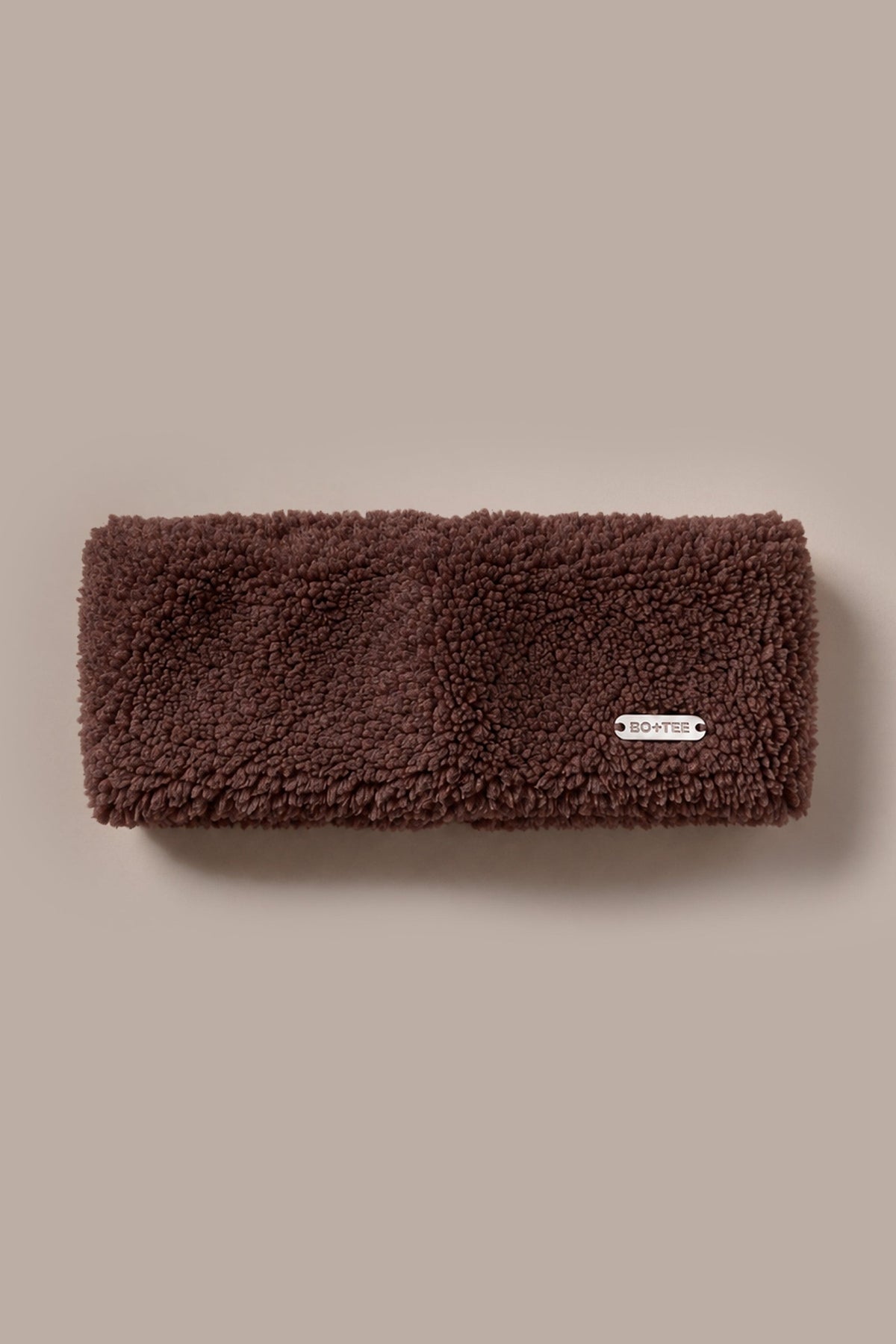 Teddy Fleece Headband In Chestnut