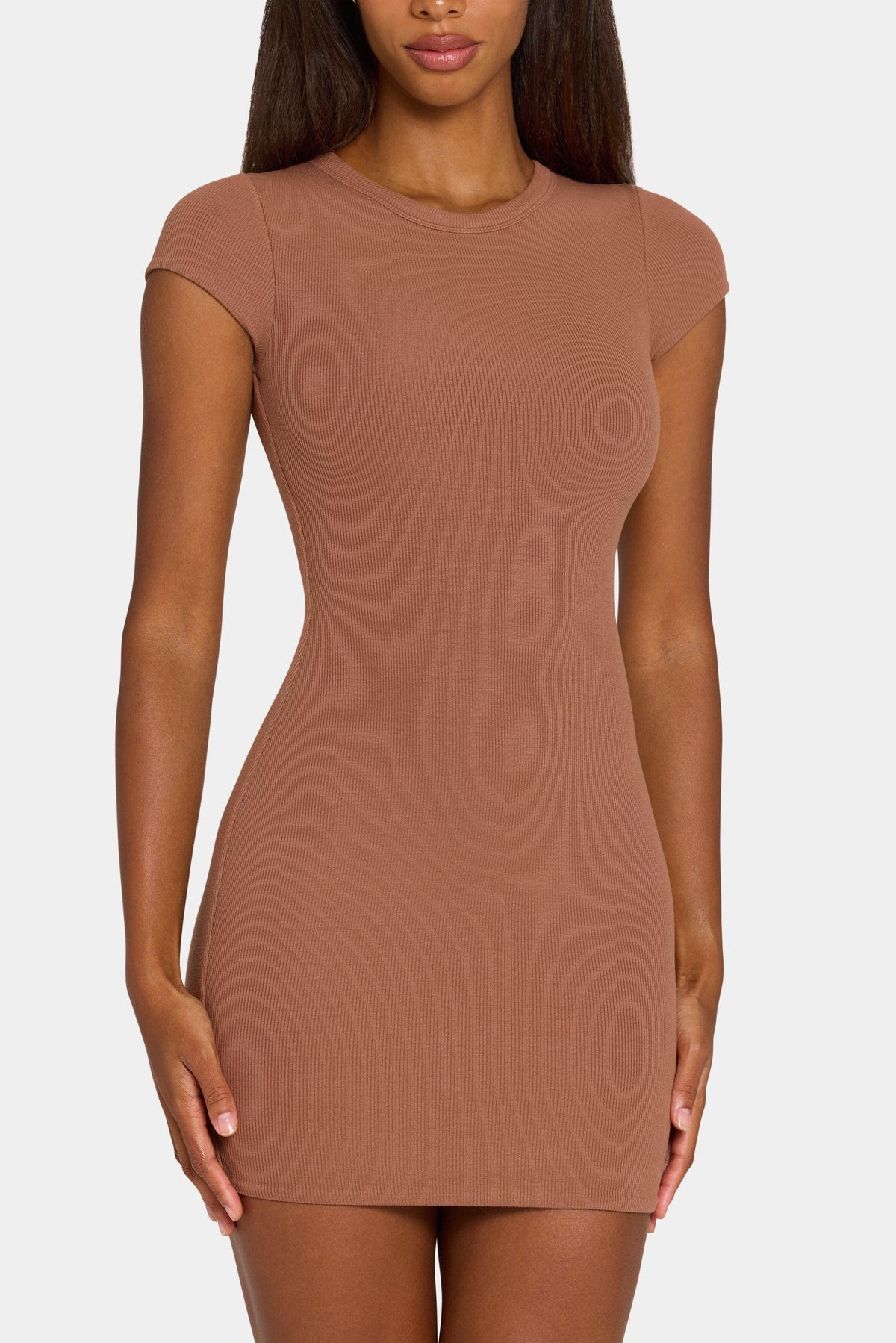 Buttercloud™ Cap Sleeve Mini Dress In Cocoa