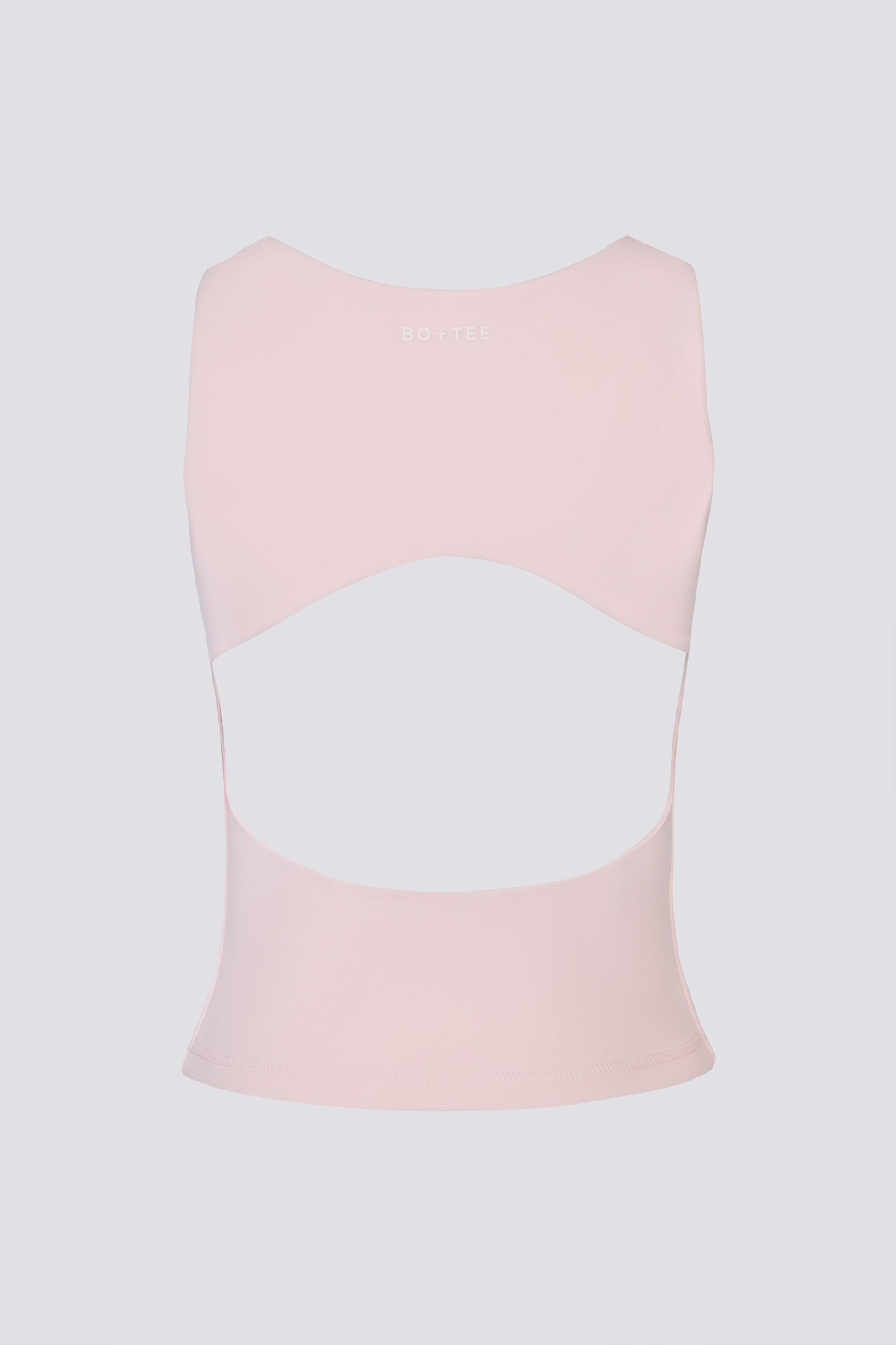 เสื้อกล้ามคอเรือ แบบเปิดด้านหลังนุ่ม สีบัลเล่ต์สีชมพู