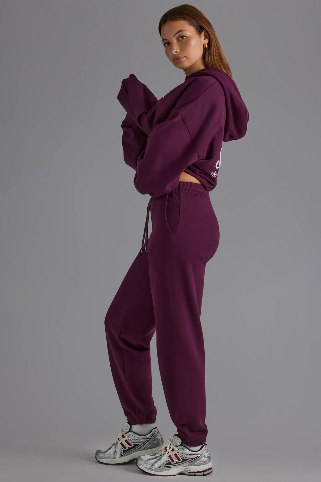 เสื้อแจ็คเกอร์ซี่ผ้าฝ้ายนุ่ม ผ่อนคลาย Mid-rise Joggers