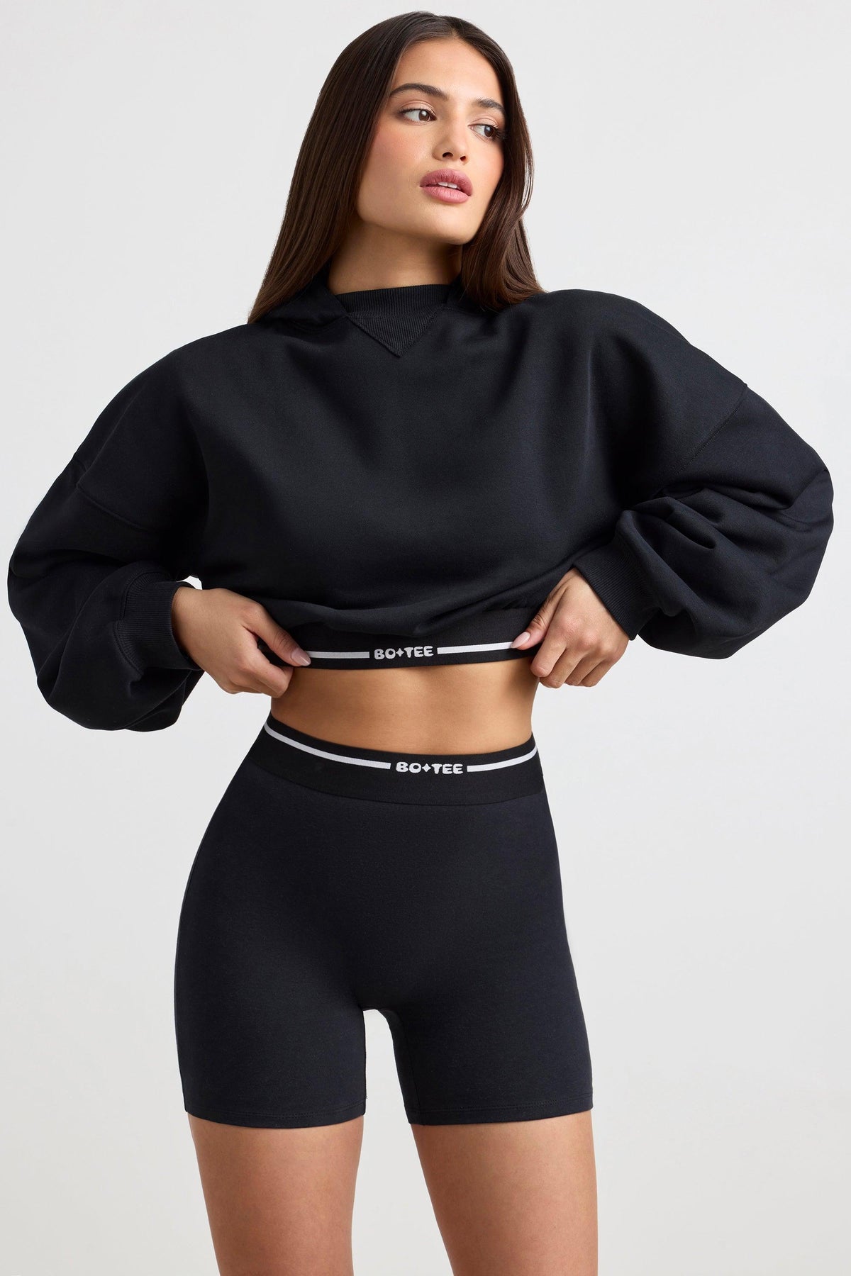 High-waist Mini Shorts In Black