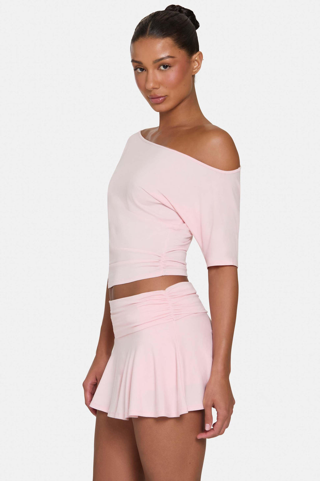 Buttercloud™ Slouchy Off-shoulder Top In Blush