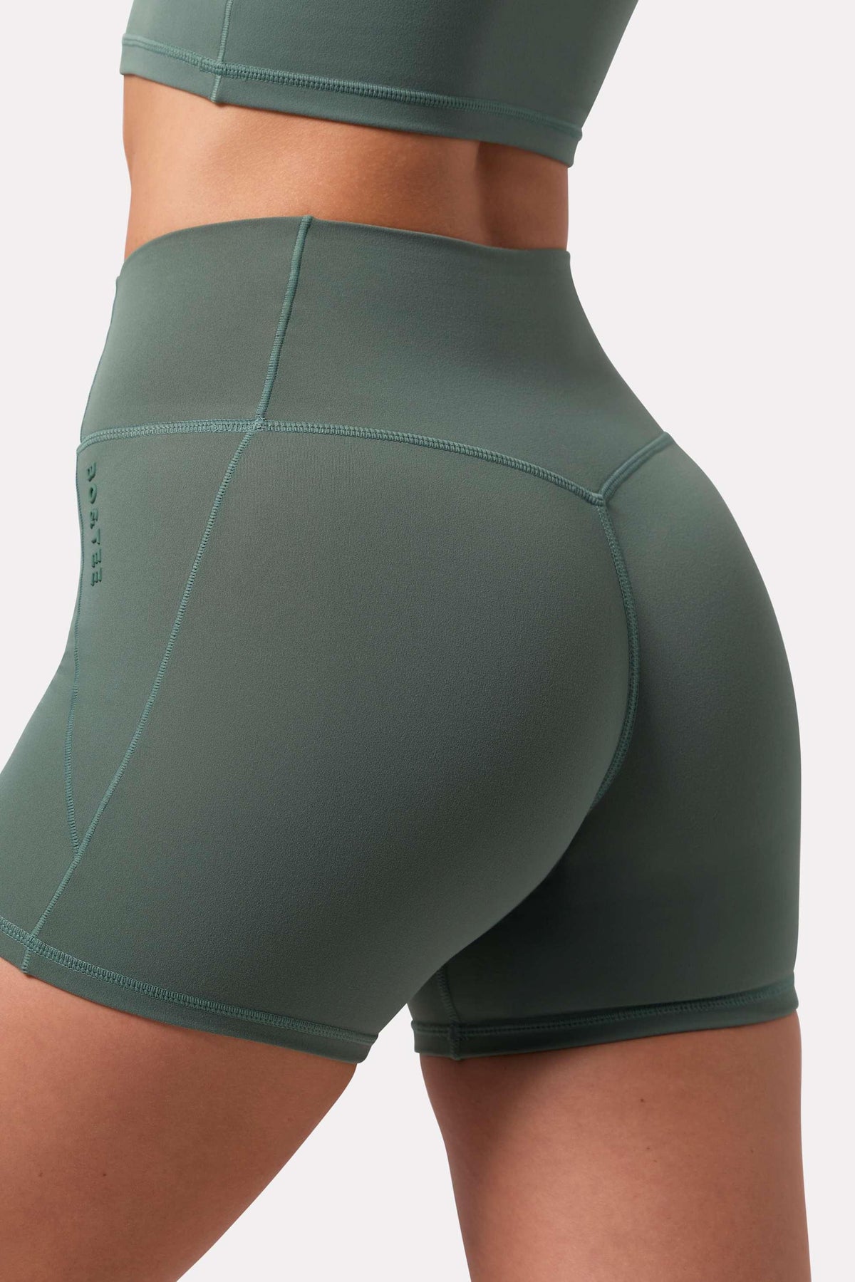 Soft Active High Waist Mini Shorts In Khaki