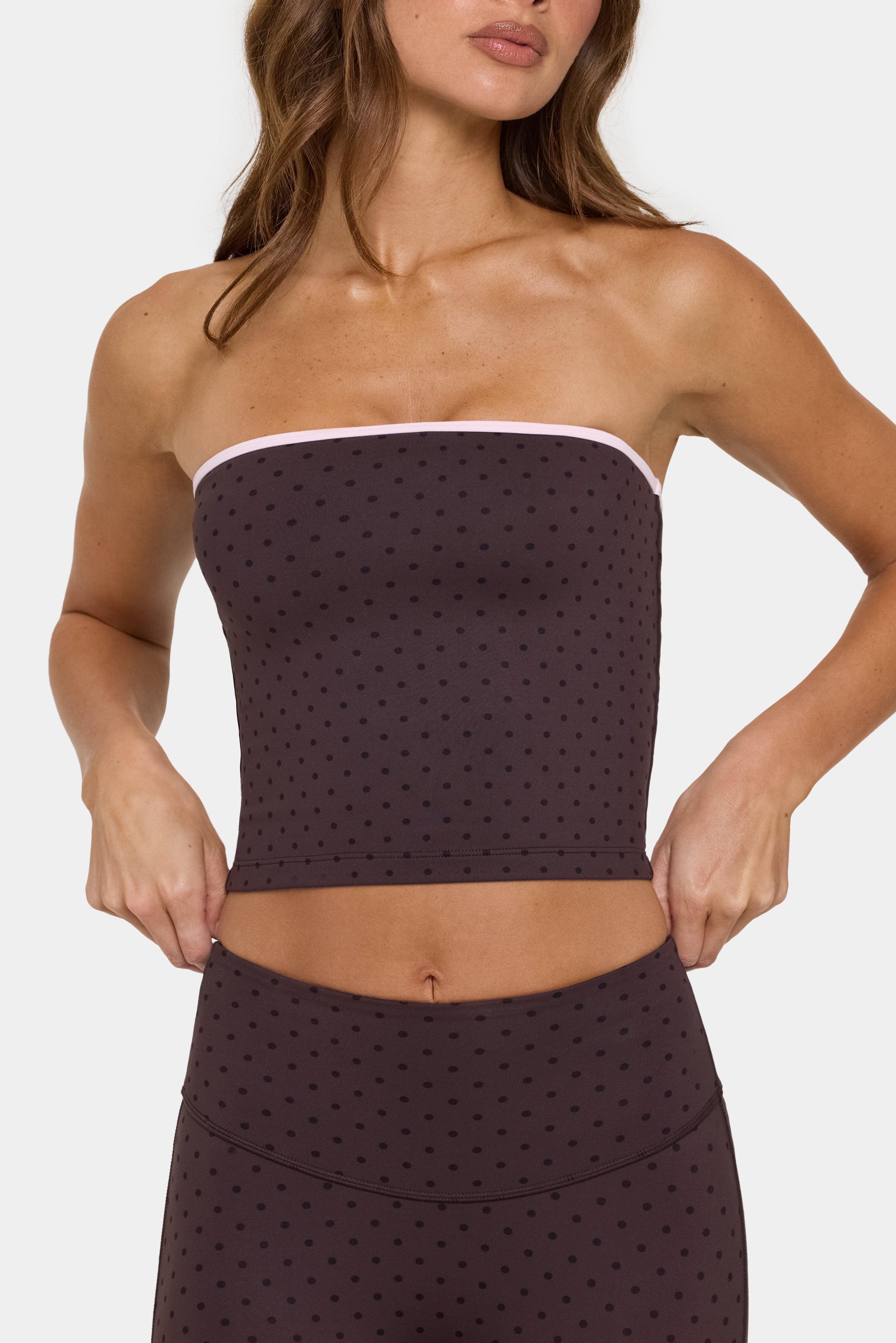 Soft Active Bandeau Top In Choc Chip