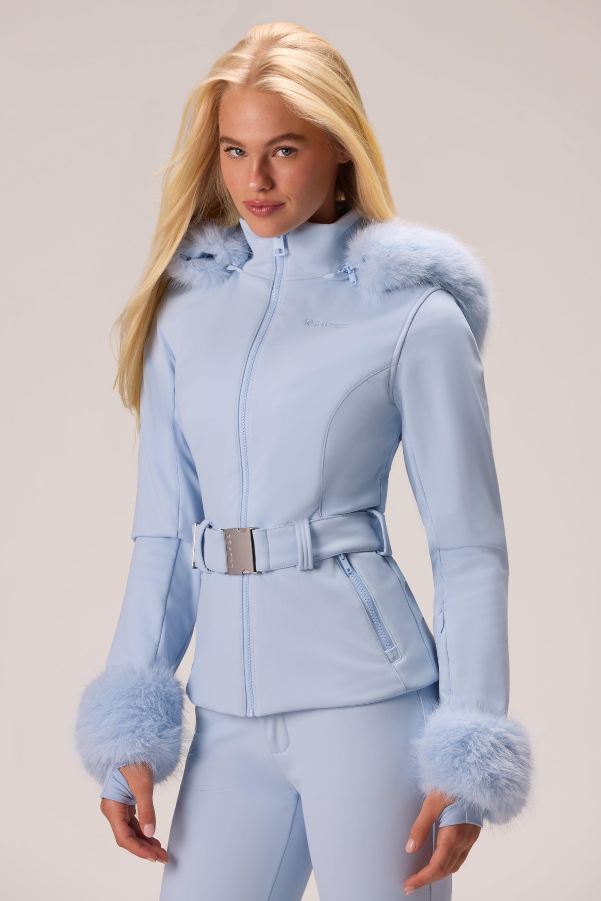 Water Resistant Soft Shell Ski Jacket In Powder Blue