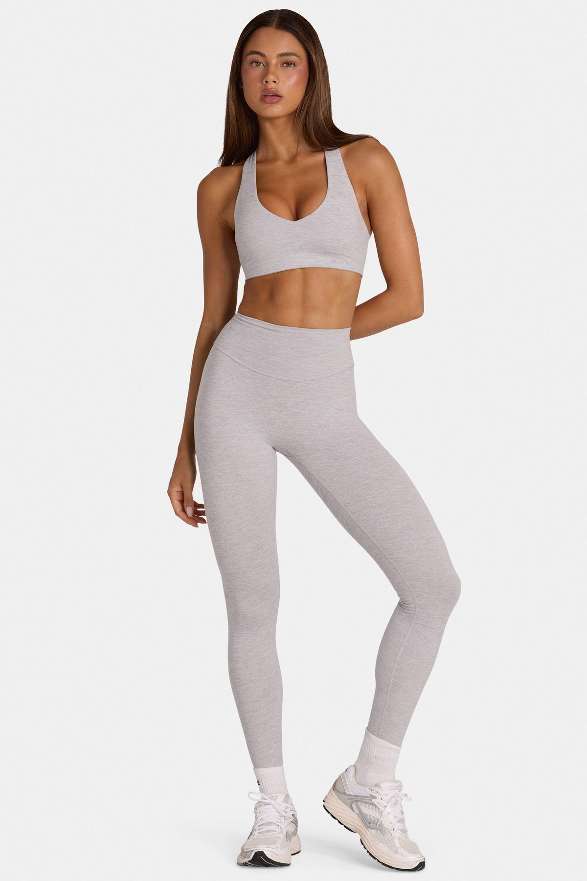 Soft Active Full-length Leggings In Grey Marl