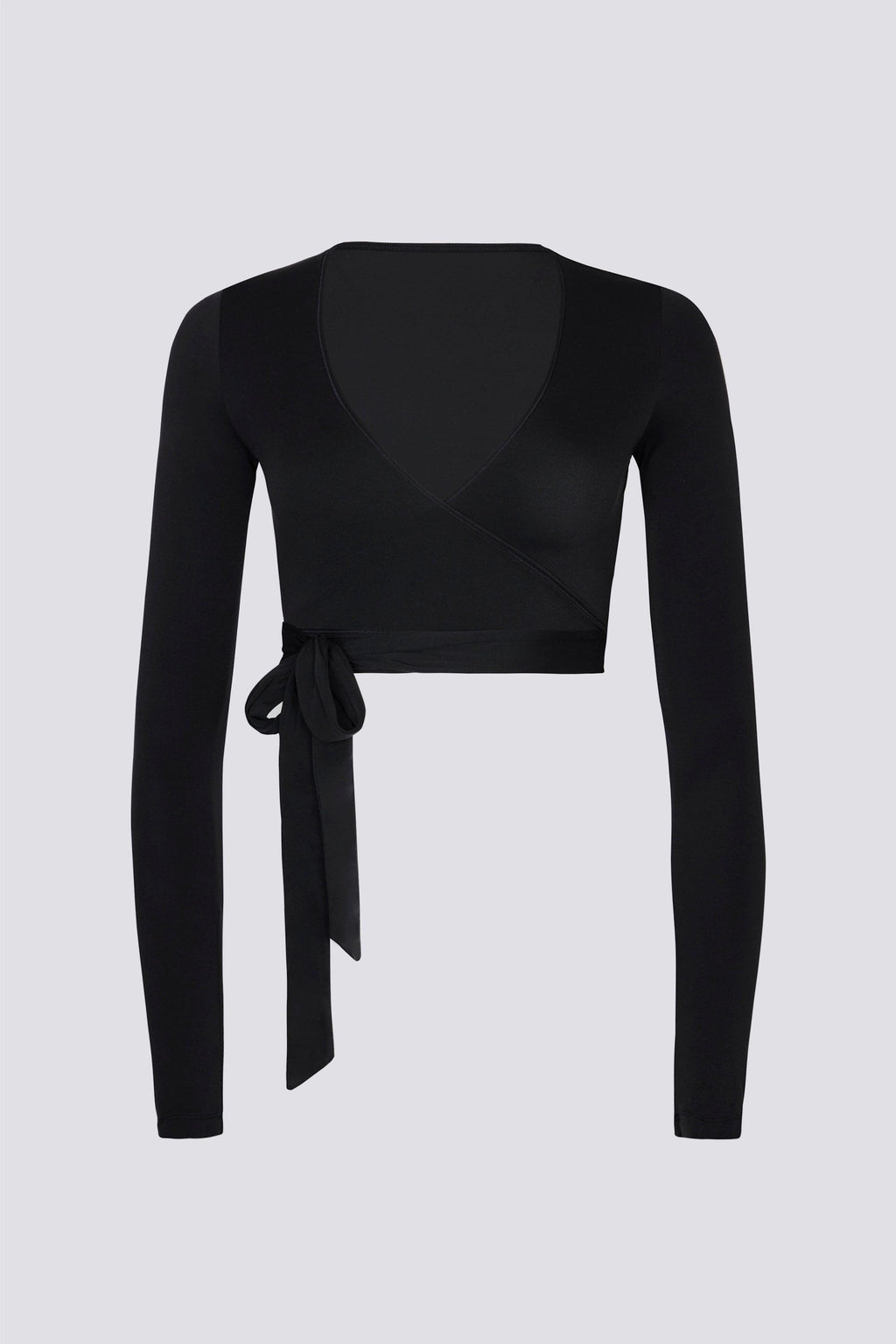 Soft Jersey Wrap Crop Top In Black