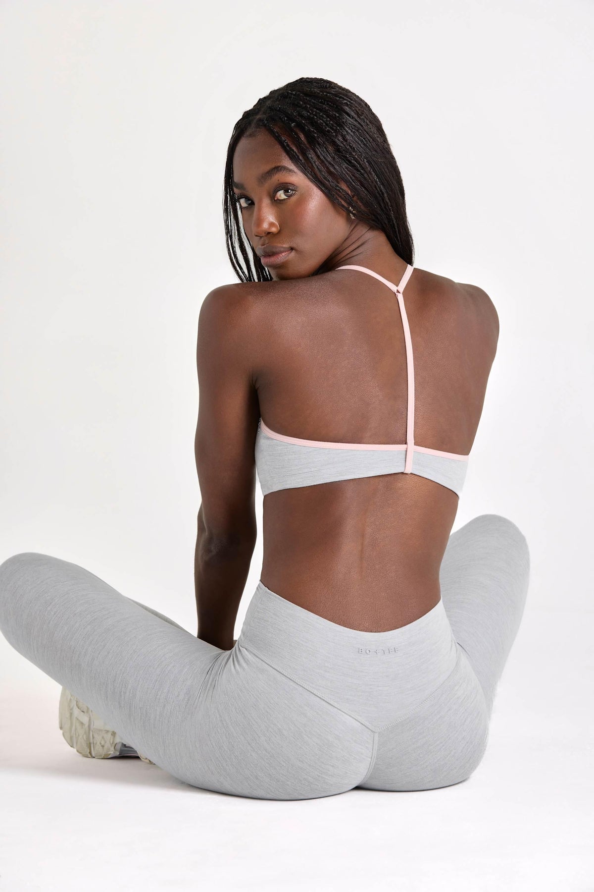 Soft Active Sports Bra In Grey Marl