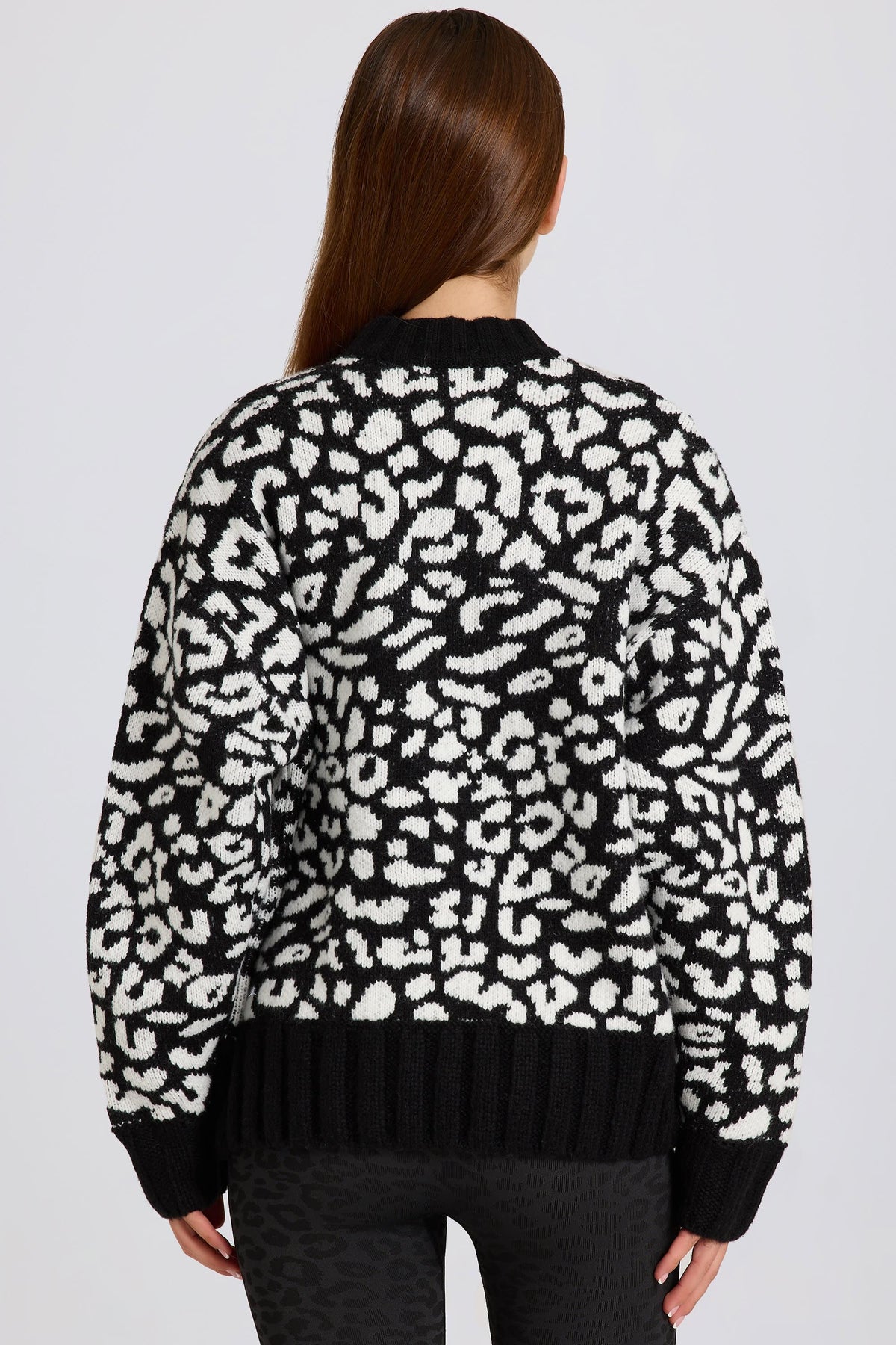 Jacquard-knit Oversized Jumper In Black