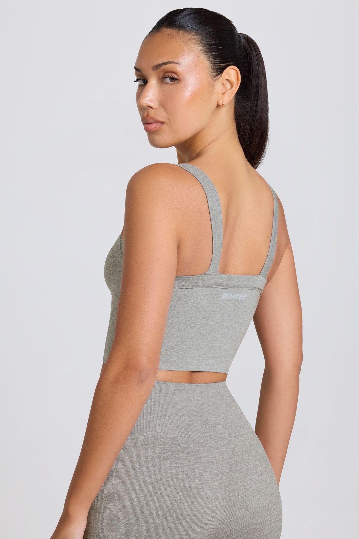Super Sculpt Seamless Longline Camisole Top In Grey Marl