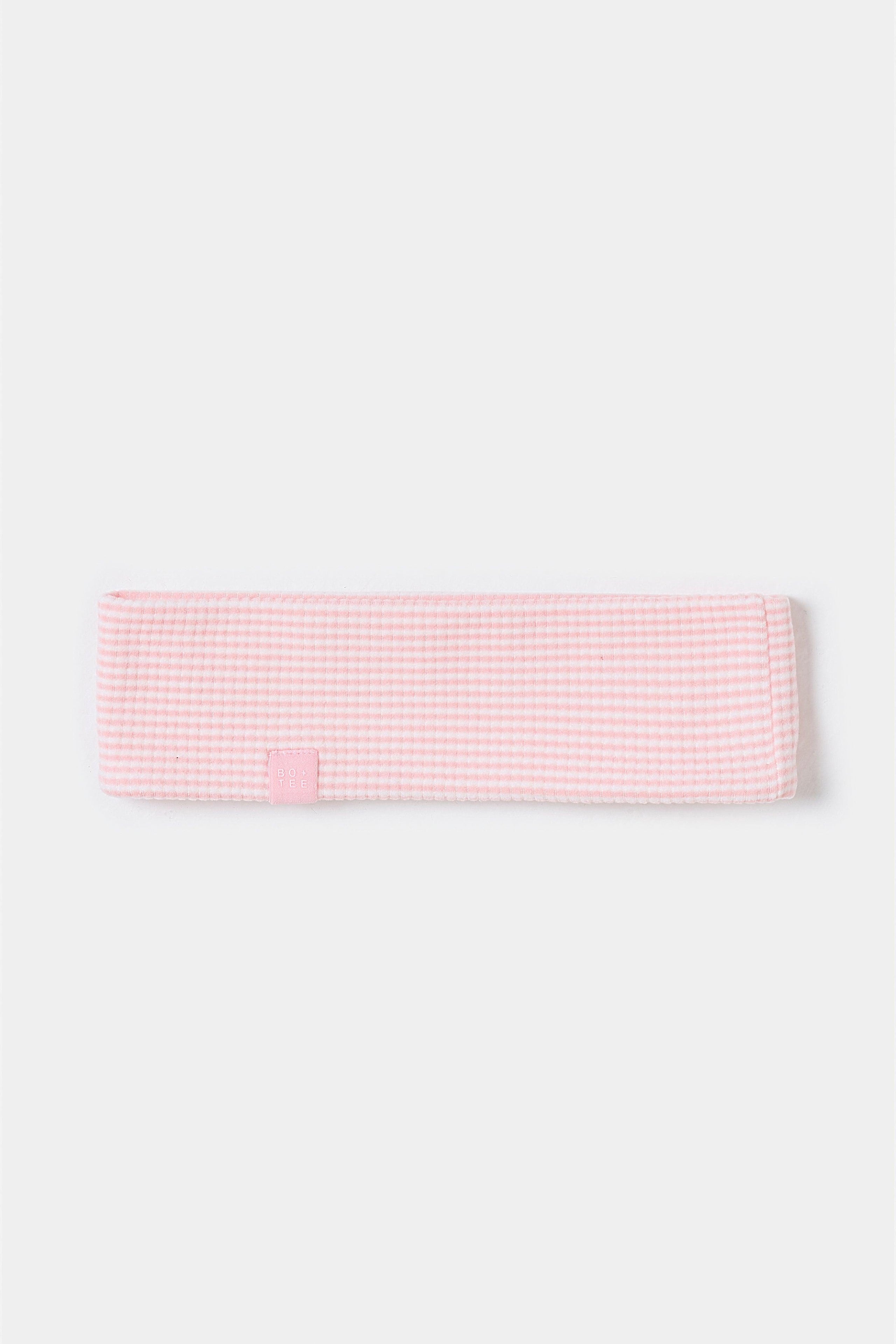 Ribbed Jersey Headband In Peach Stripe