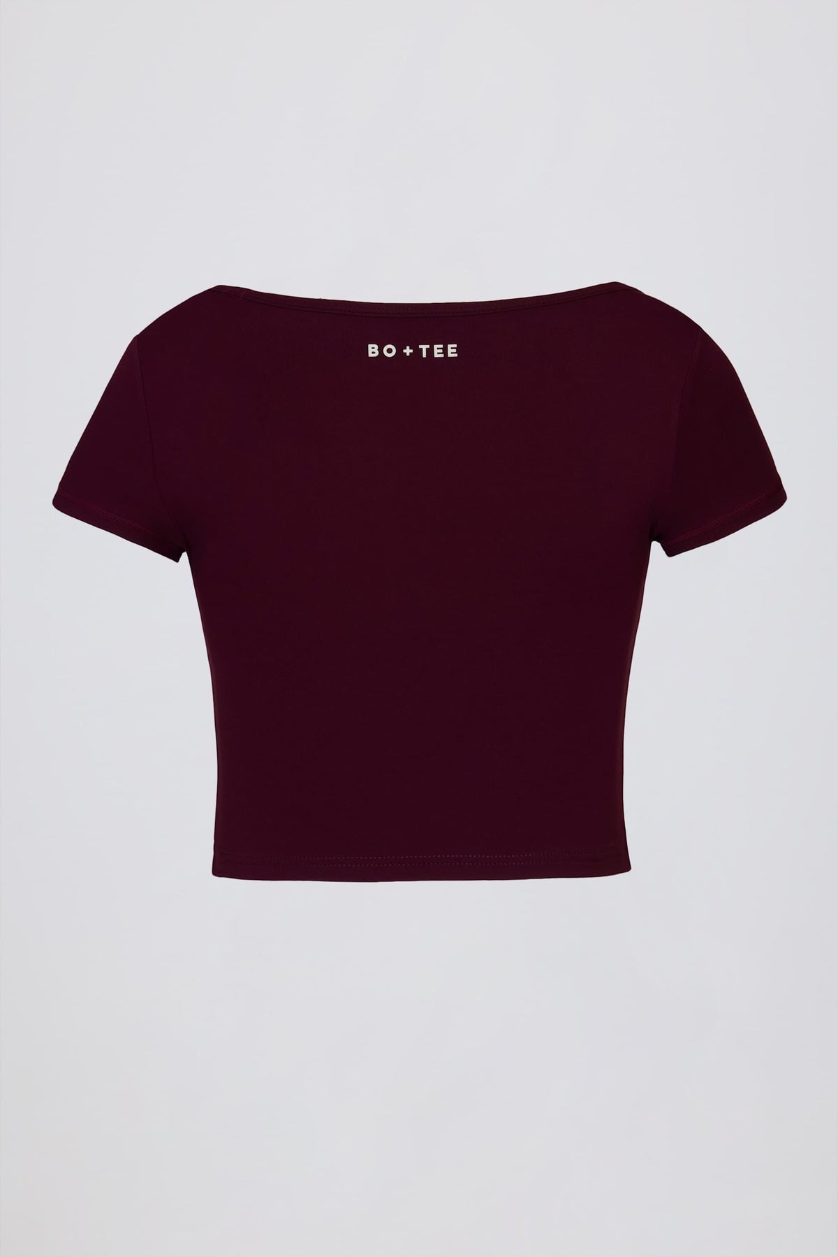 เสื้อครอปท็อปคอยนุ่ม นุ่ม สีม่วงแดง
