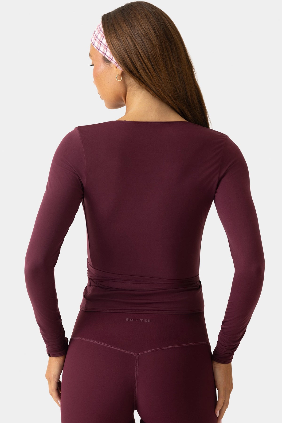 เสื้อกันหนาวเยอร์ซี่นุ่ม สีเบอร์กันดี