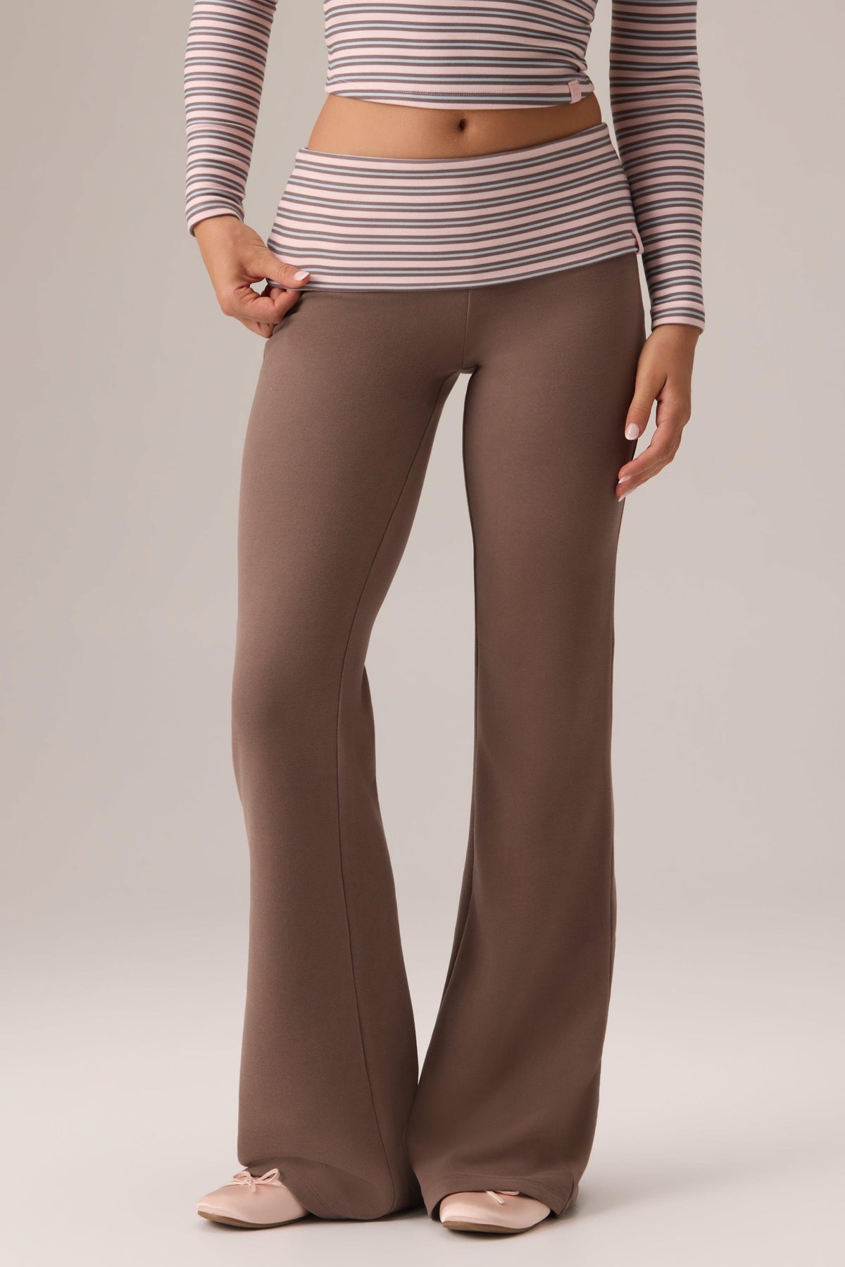 Plush Jersey Wide-leg Trousers In Chestnut