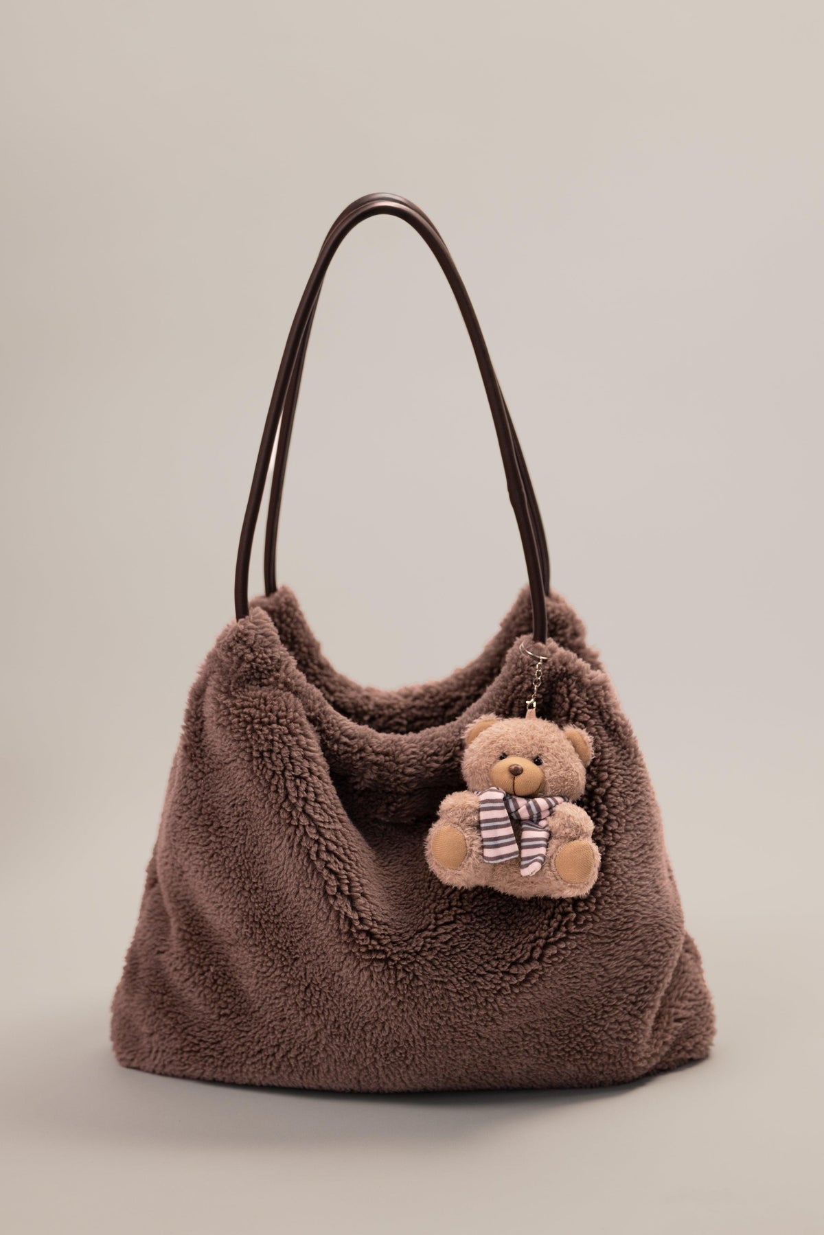 Teddy Keychain In Chestnut Stripe
