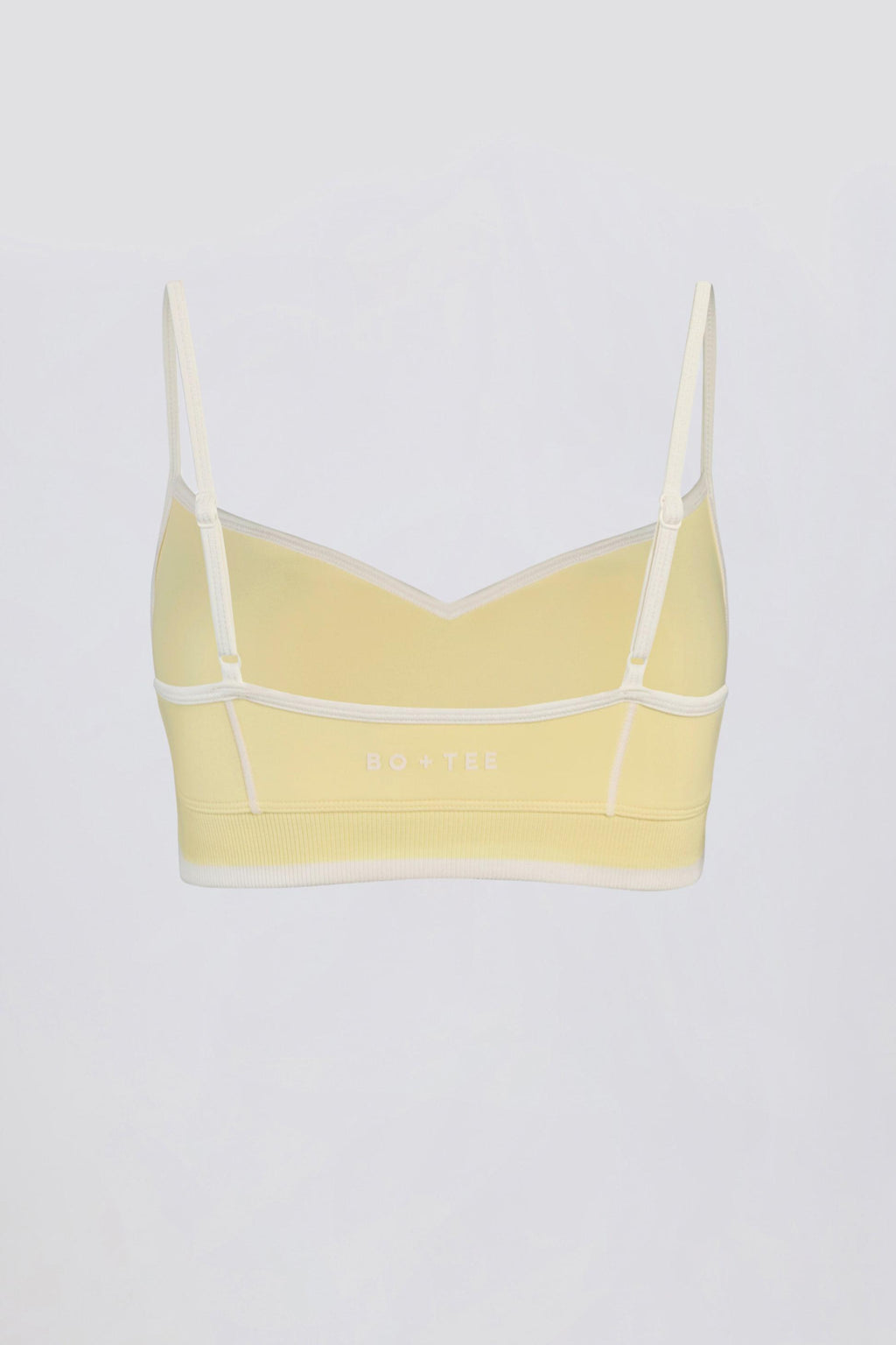 Soft Active Sweetheart-neck Contrast Sports Bra In Lemon
