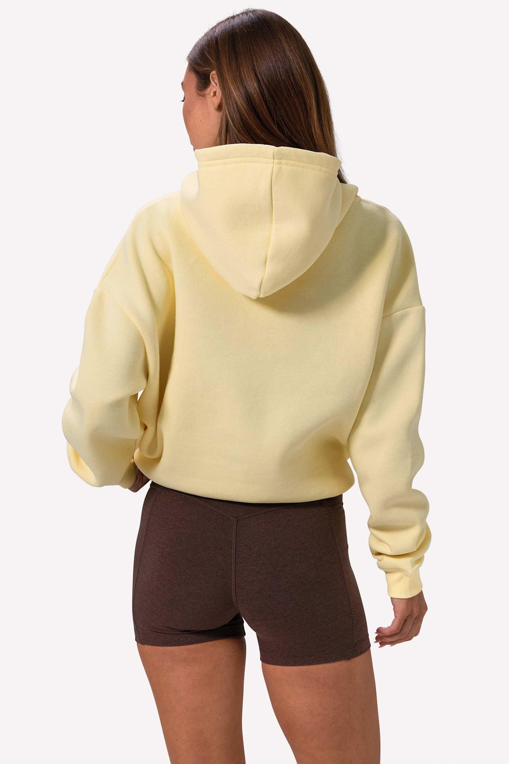 Embroidered Oversized Hoodie In Soft Yellow
