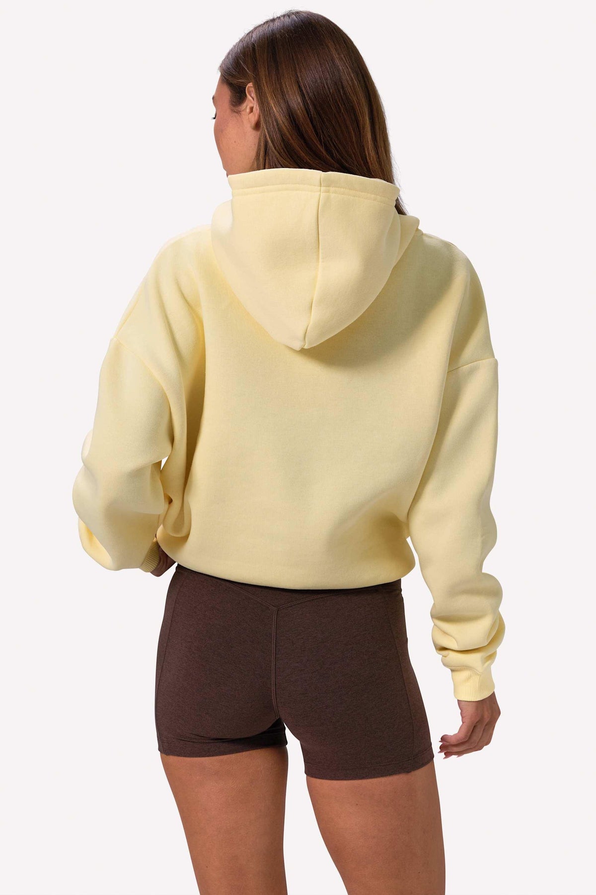 Embroidered Oversized Hoodie In Soft Yellow