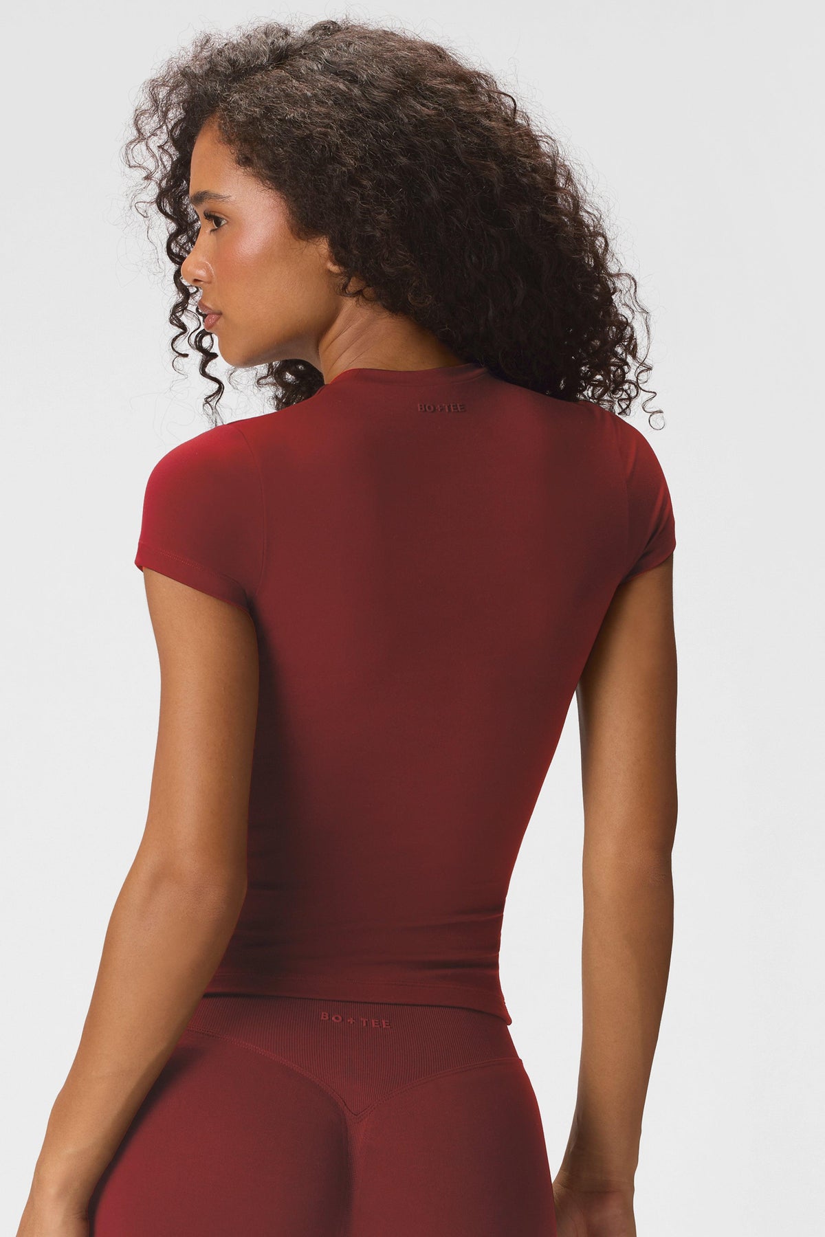 Soft Active Short Sleeve Top In Dark Cherry
