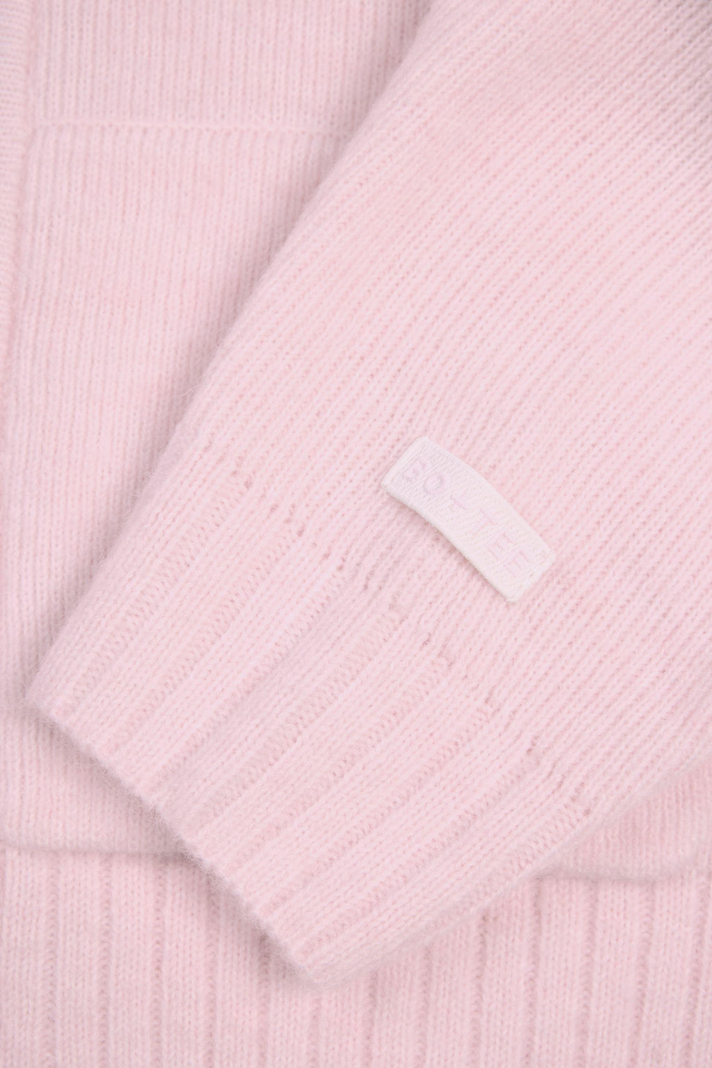 เสื้อฮู้ดซิปอัพถักนุ่ม สีชมพูอ่อนนุ่ม